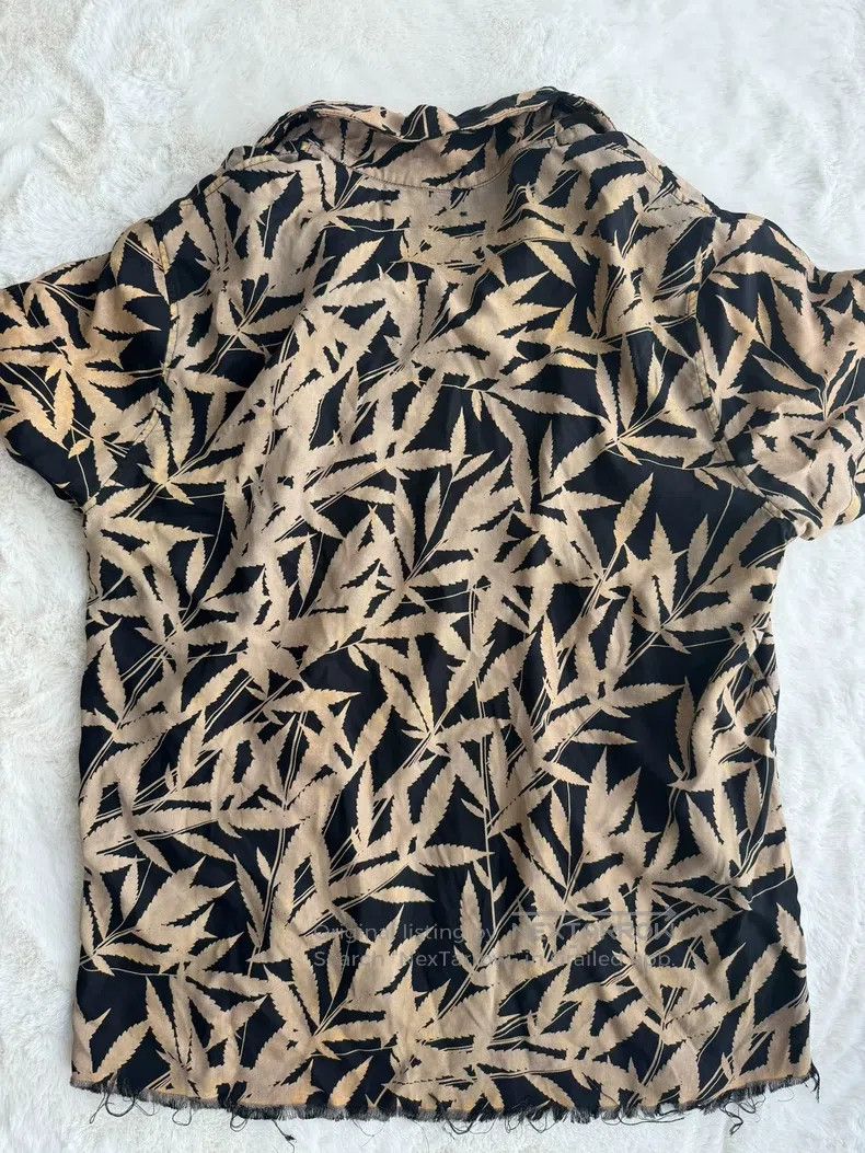 Amiri Amiri Size XL Black yellow leaf shirt Size US XL / EU 56 / 4 - 2 Thumbnail
