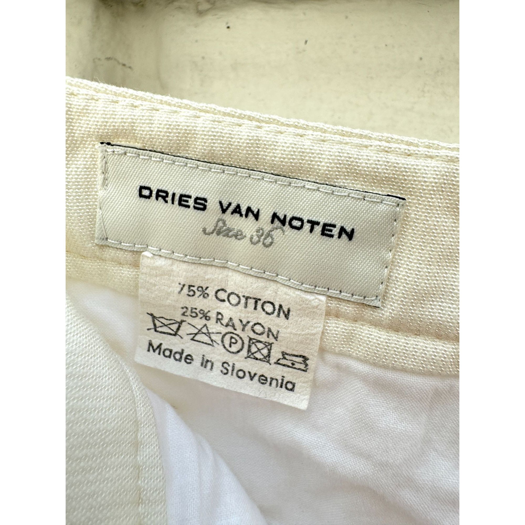 Dries Van Noten Wide Off-White Pants Size 26" / US 2 / IT 38 - 5 Thumbnail