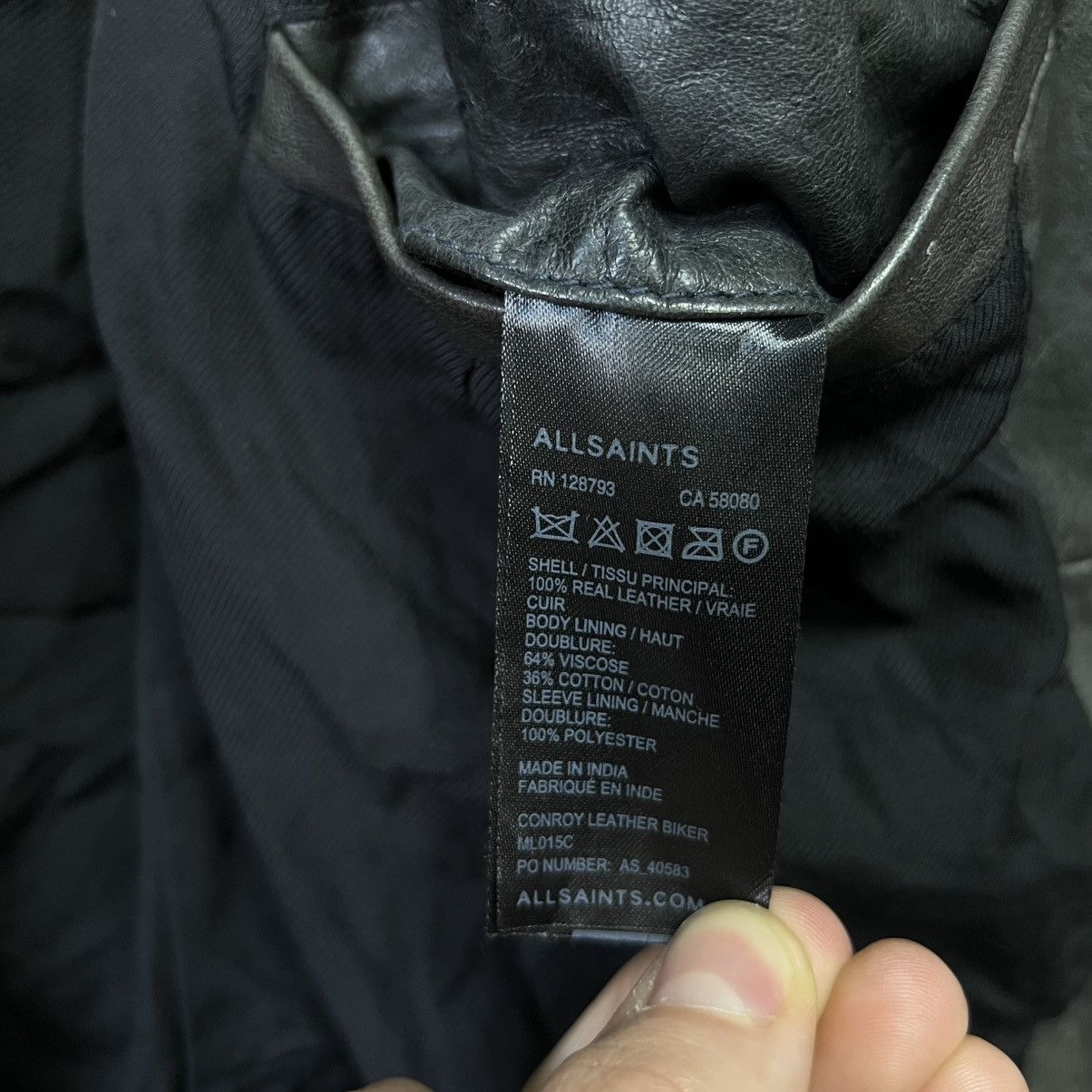 Allsaints Allsaints Conroy Leather Biker Jacket Men’s Size M Size US M / EU 48-50 / 2 - 25 Thumbnail