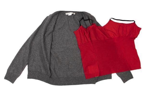 Comme des Garcons Comme Des Garcons Grey Retro Fake Two-Piece Knit Top Size S / US 4 / IT 40 - 5 Thumbnail