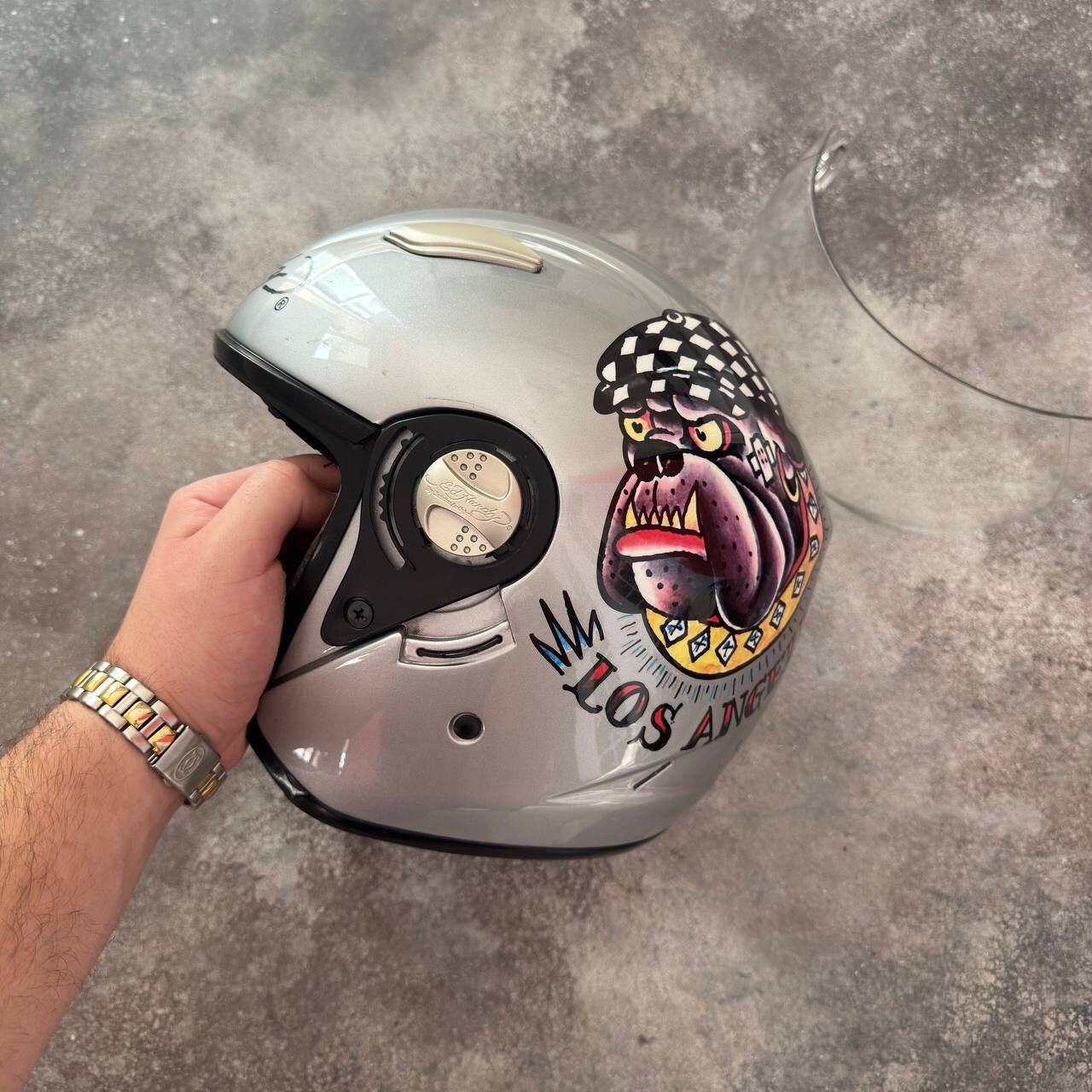Ed Hardy Ed Hardy by Christian Audigier Vintage Motorcycle Helmet Size ONE SIZE - 6 Thumbnail