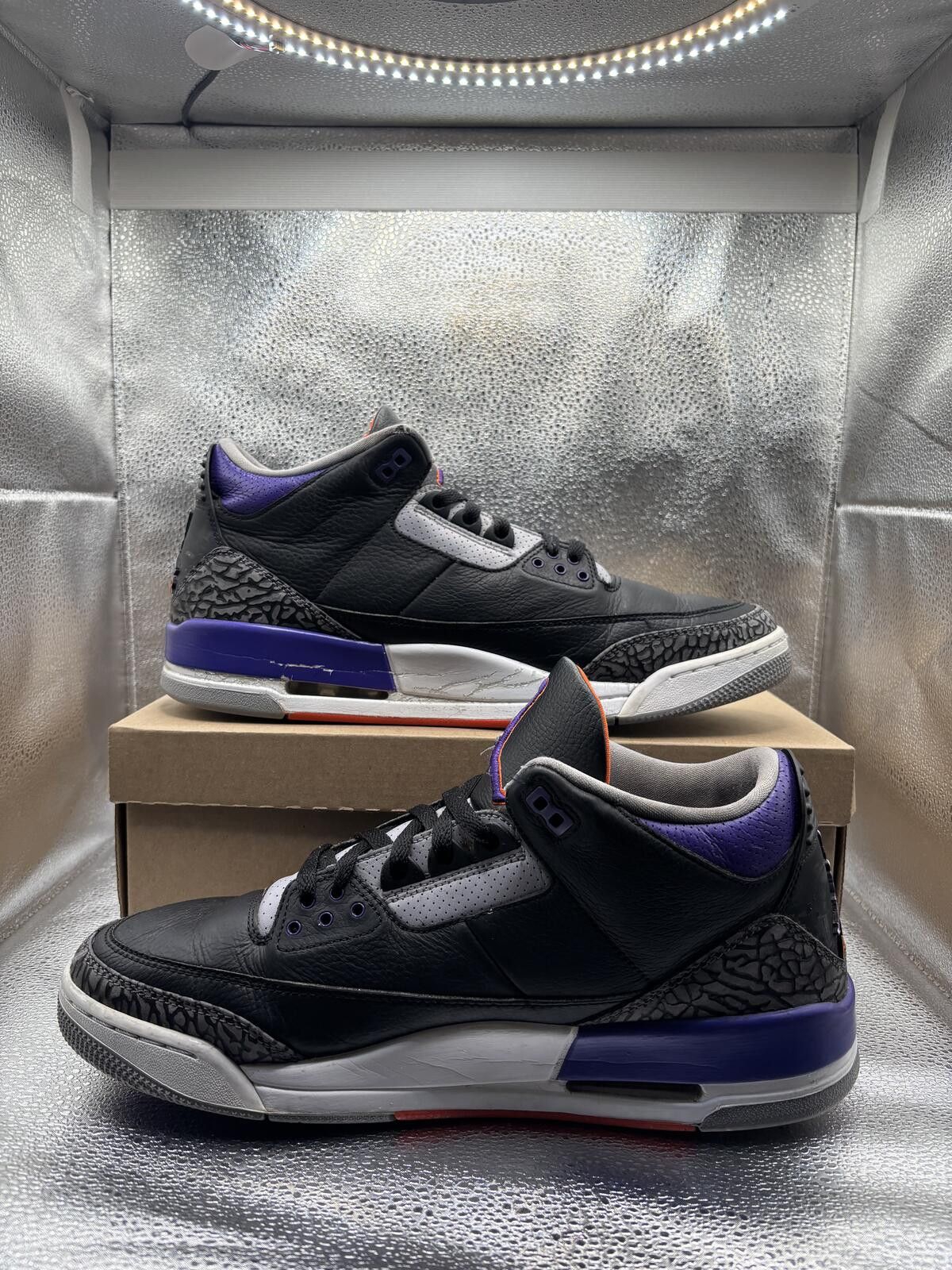 Jordan Brand Air Jordan 3 black court purple Size US 13 / EU 46 - 4 Thumbnail