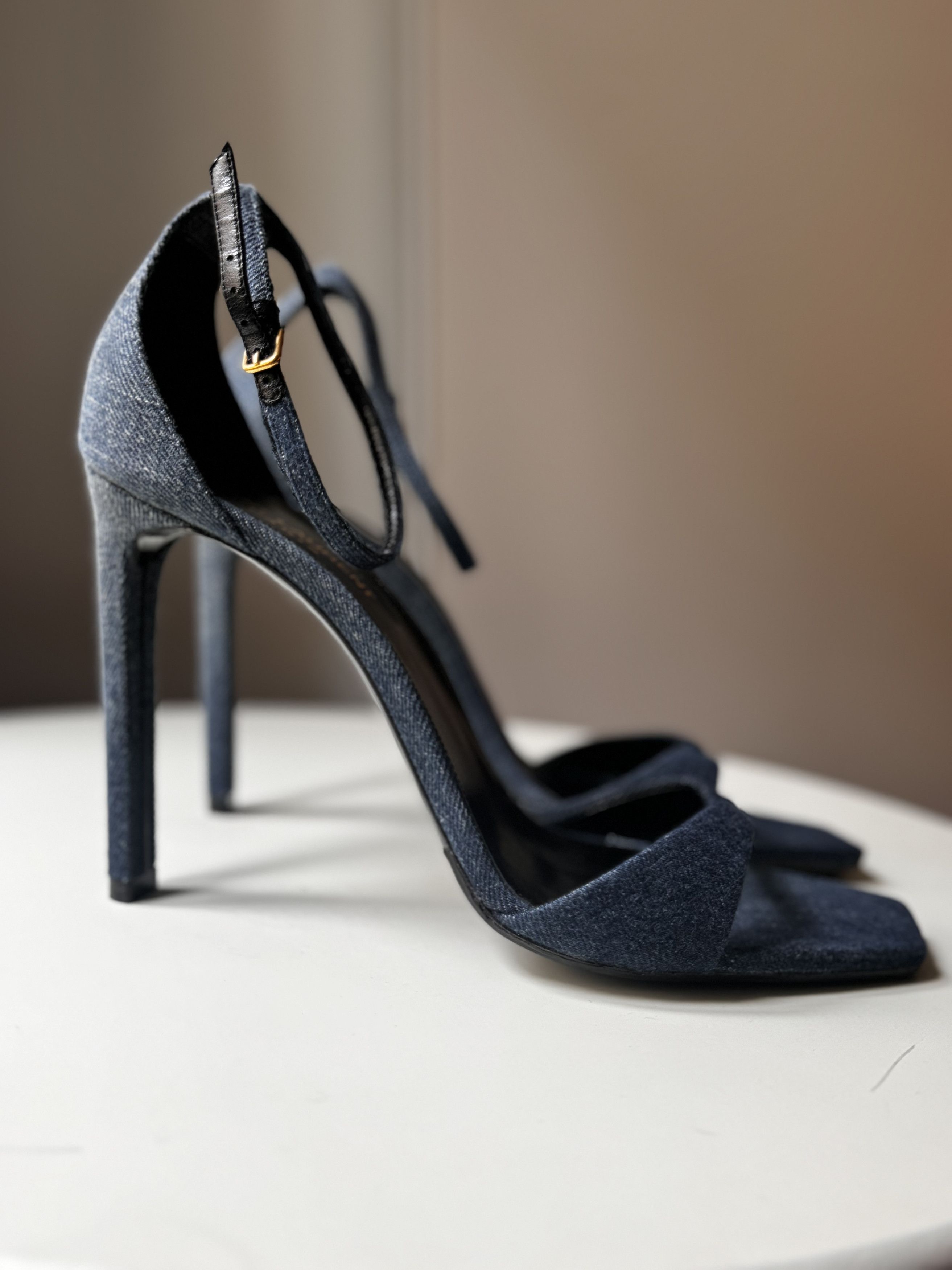 Saint Laurent Paris Denim high-heeled strappy sandals Saint Laurent Size US 11 / IT 41 - 4 Thumbnail