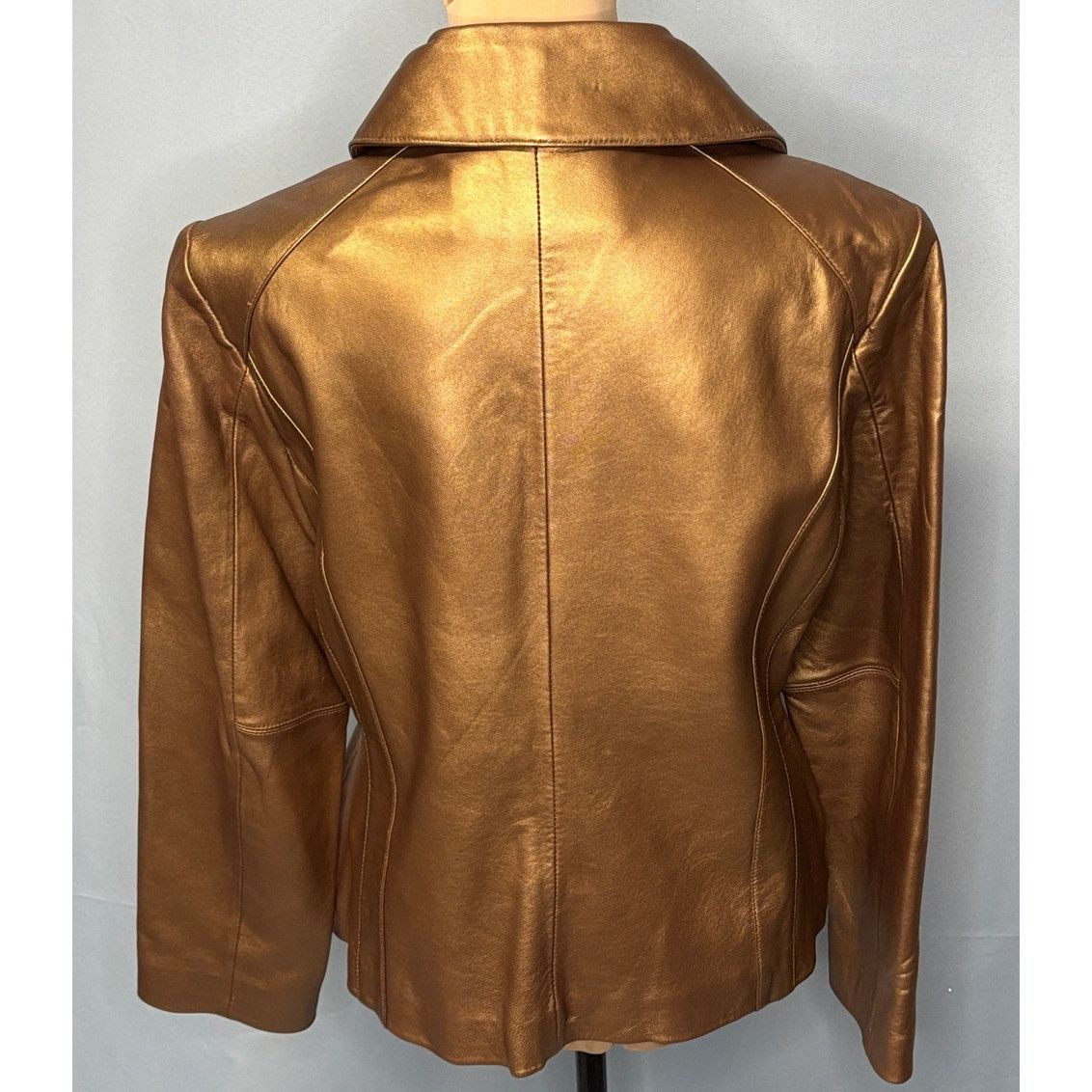 Black Rivet BLACK RIVET Women's Leather Zip-Front Jacket | Size L Size L / US 10 / IT 46 - 2 Thumbnail