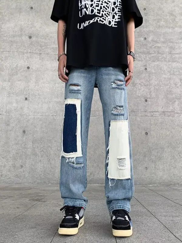 Japanese Brand Retro high street casual ripped jeans Size US 32 / EU 48 - 1 Thumbnail