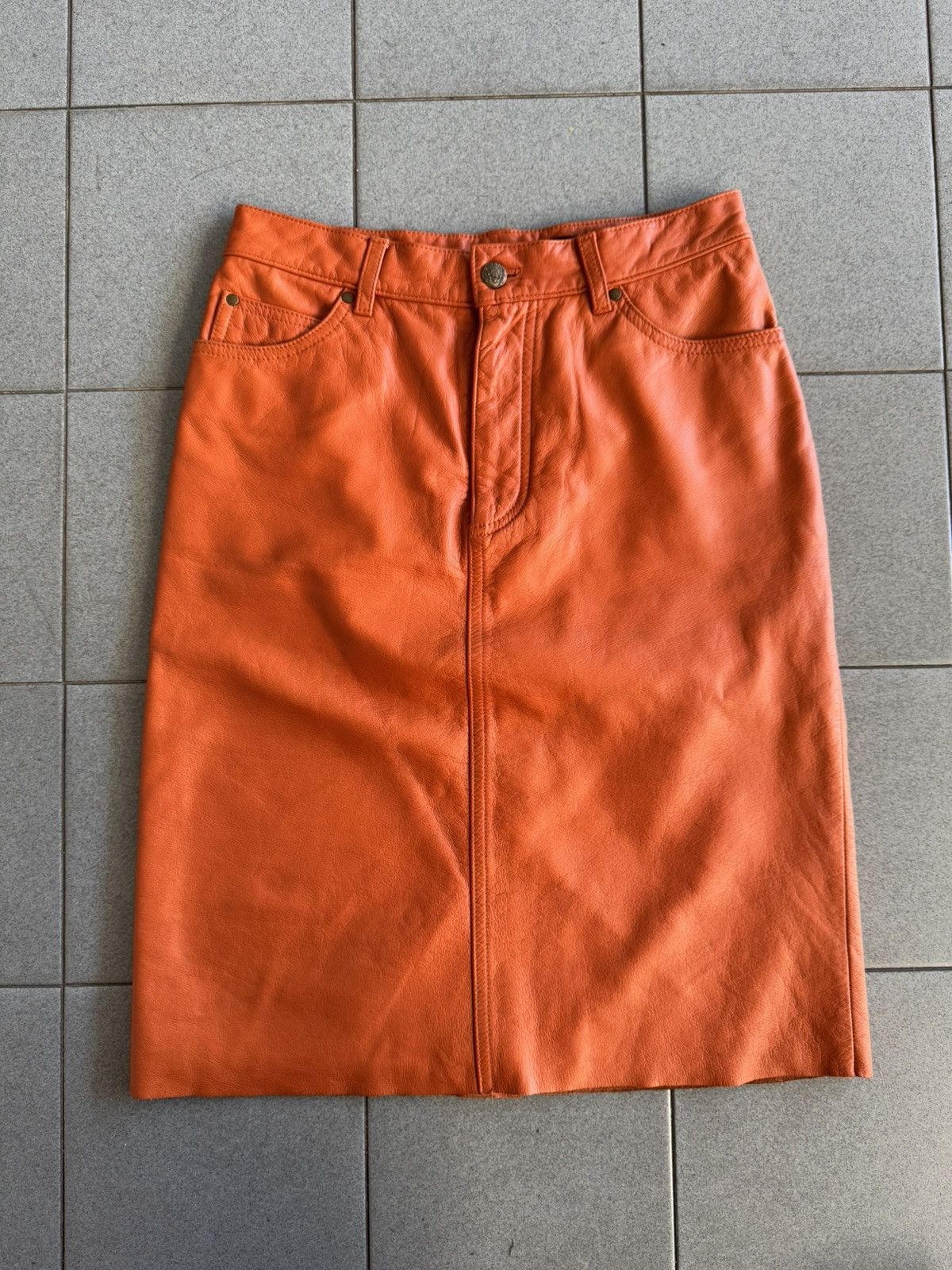 Vivienne Tam Leather Cowhide Skirt