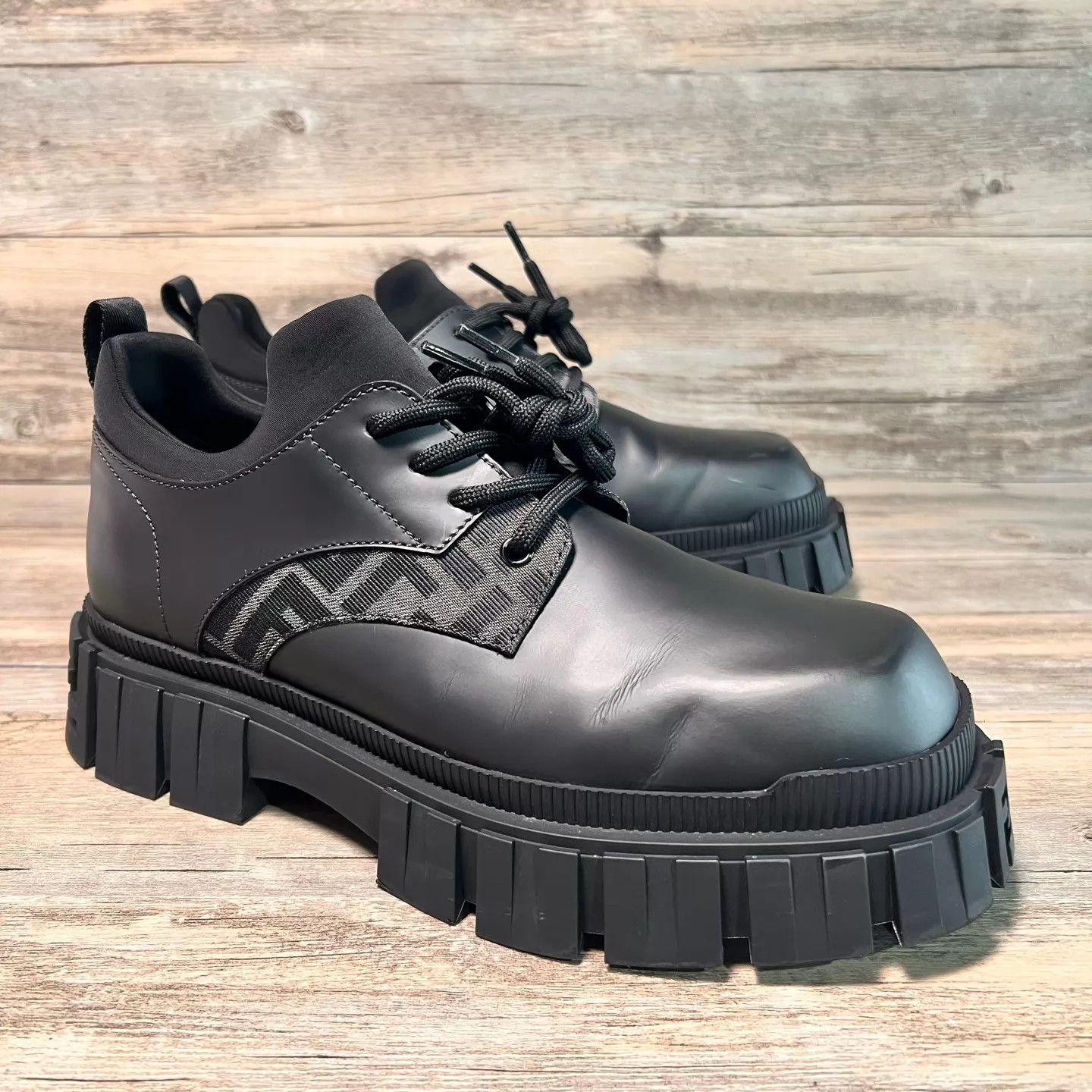 Fendi FENDI Force Black Leather Shoes UK8/42 98 New Size US 9 / EU 42 - 2 Thumbnail