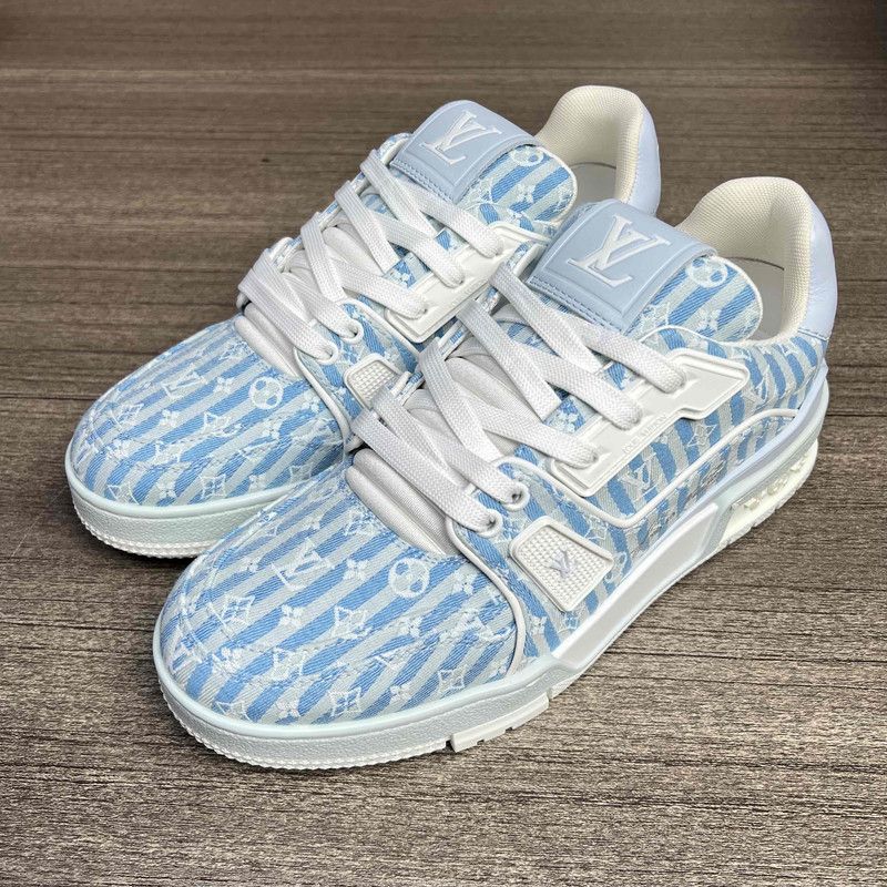 Louis Vuitton Louis Vuitton Blue and White Trainer Sneakers 0079 Size US 7.5 / EU 40-41 - 1 Thumbnail