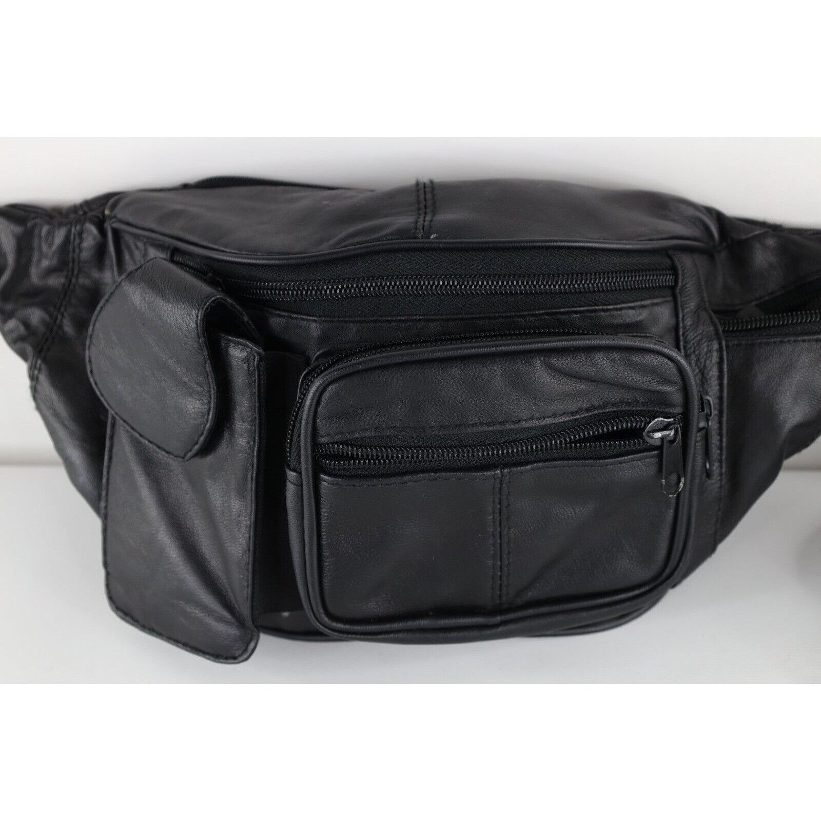 Vintage Vintage 90s Streetwear Leather Belted Festival Fanny Pack Size ONE SIZE - 2 Thumbnail