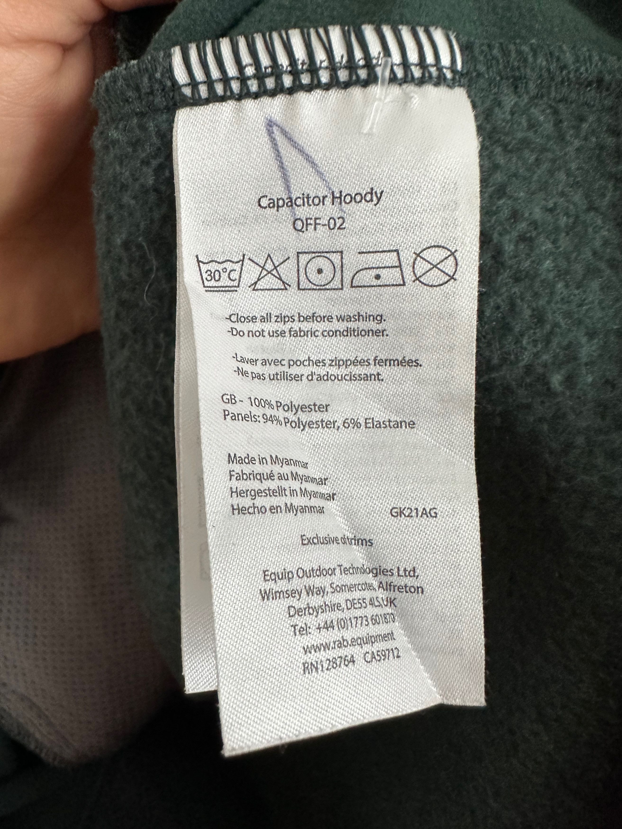 Rab Rab Capacitor hoodie QFF-02 dark green Size US M / EU 48-50 / 2 - 6 Thumbnail