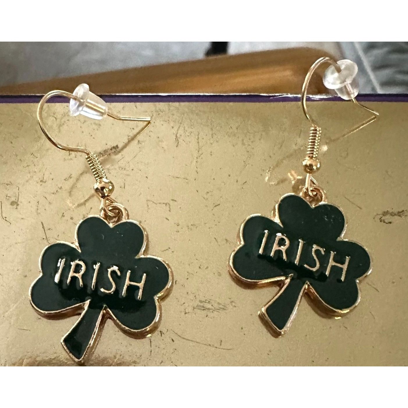 Handmade St Patricks Day Shamrock Earrings Dangle Hooks New Irish Fes Size ONE SIZE - 3 Thumbnail
