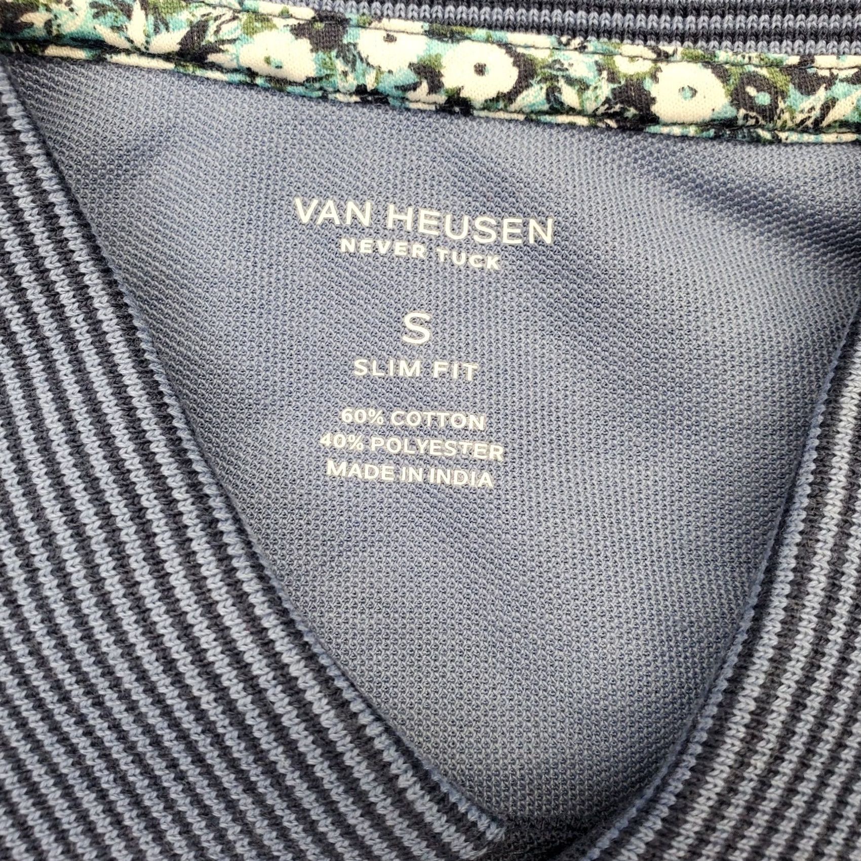 Van Heusen Van Heusen Polo Shirt Men S Blue Collared Easy Care Stretch Size US S / EU 44-46 / 1 - 5 Thumbnail