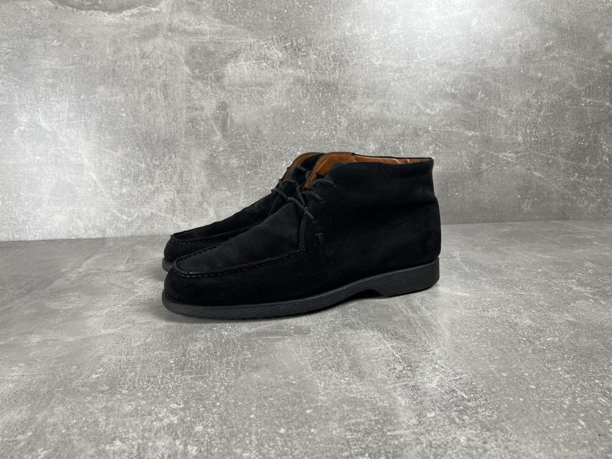 TOD's Black Suede Laced Chukka Italian Boots