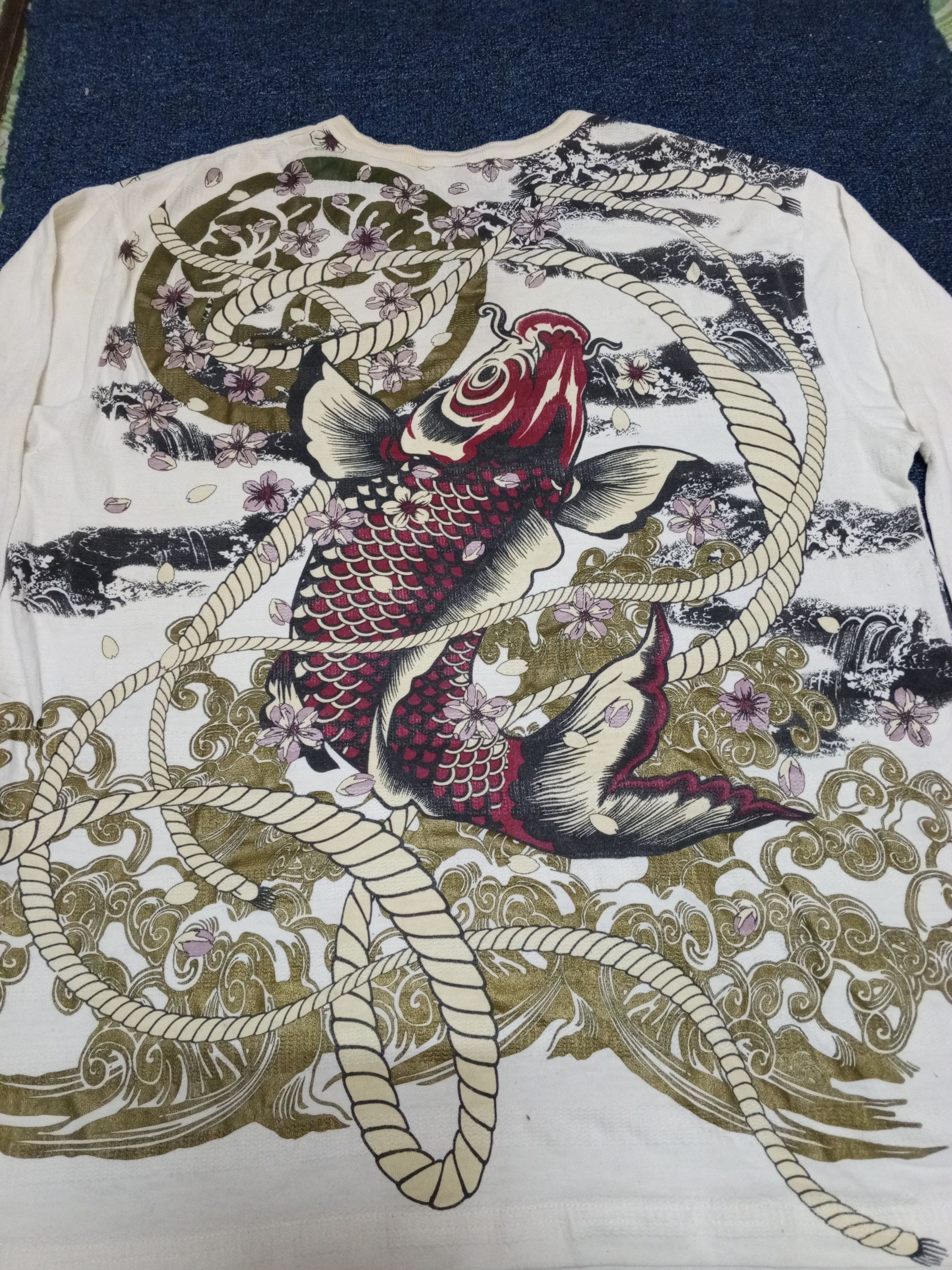 Japanese Brand SUKAJAN FISH KOII FULLPRINT NICE Size US XL / EU 56 / 4 - 5 Thumbnail
