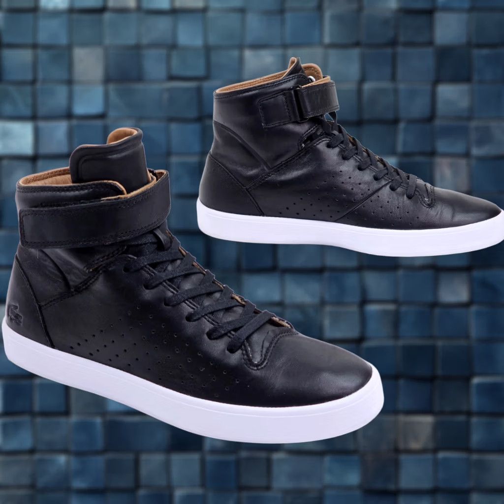 Lacoste Lacoste Tamora Hi Leather Sneakers Women 7.5 Lace Up Ankle Hook Loop Strap EUC Size US 8 / IT 38 - 1 Thumbnail