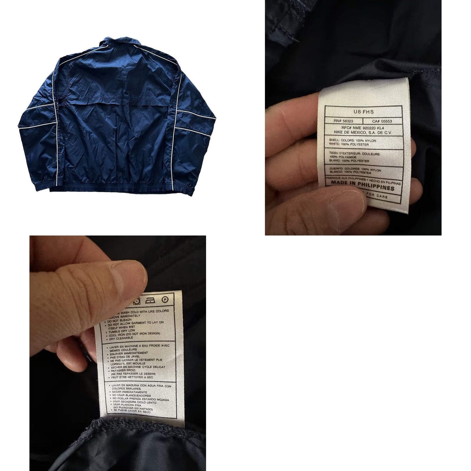 Nike VINTAGE Nike Track Jacket Mens Large Blue White 90s Full Zip Windbreaker Lined Size US L / EU 52-54 / 3 - 8 Thumbnail