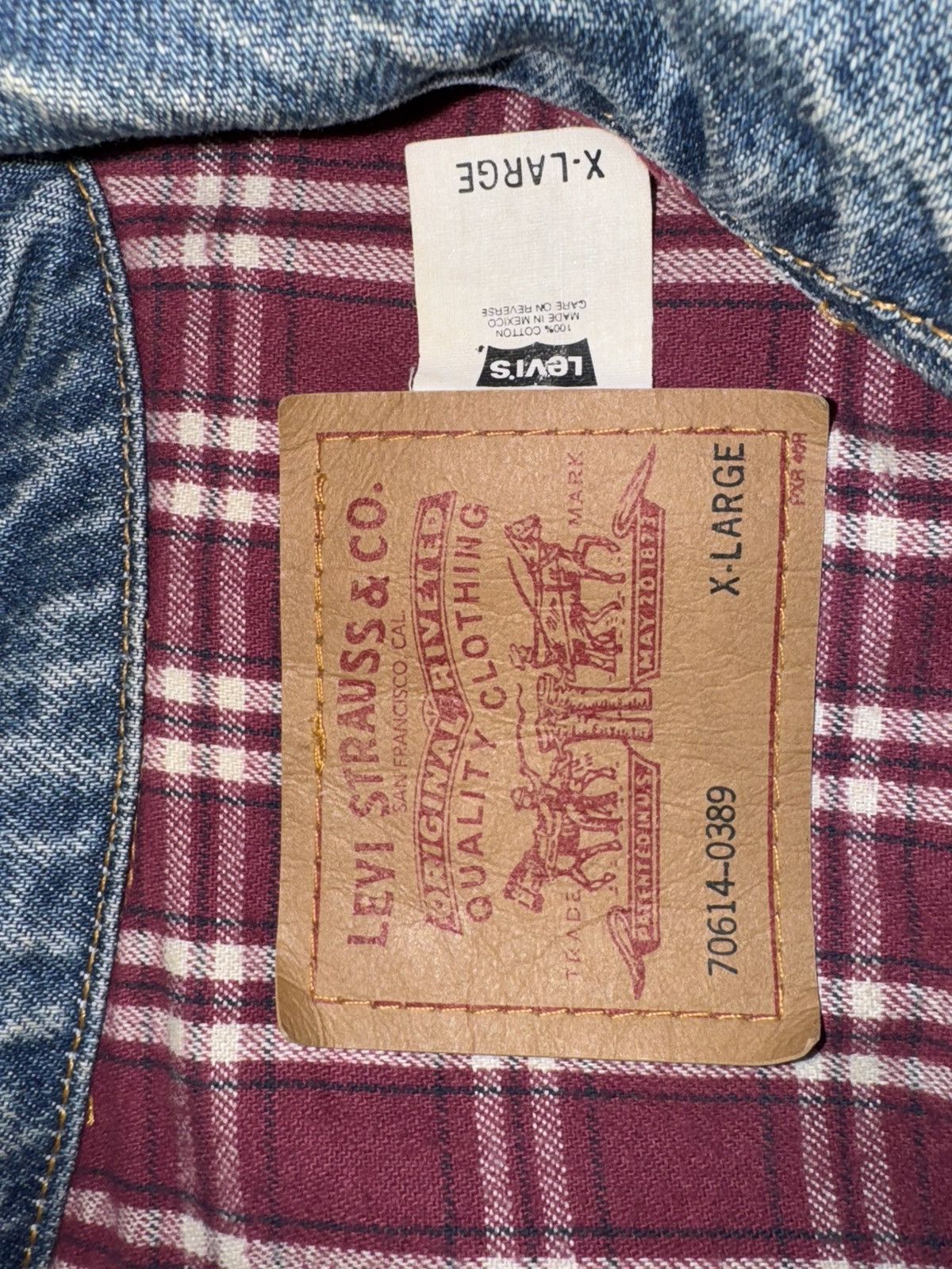 Levi's × Levi's Vintage Clothing vintage denim stuffed levi’s jacket made in 90s XL Size US XL / EU 56 / 4 - 14 Thumbnail