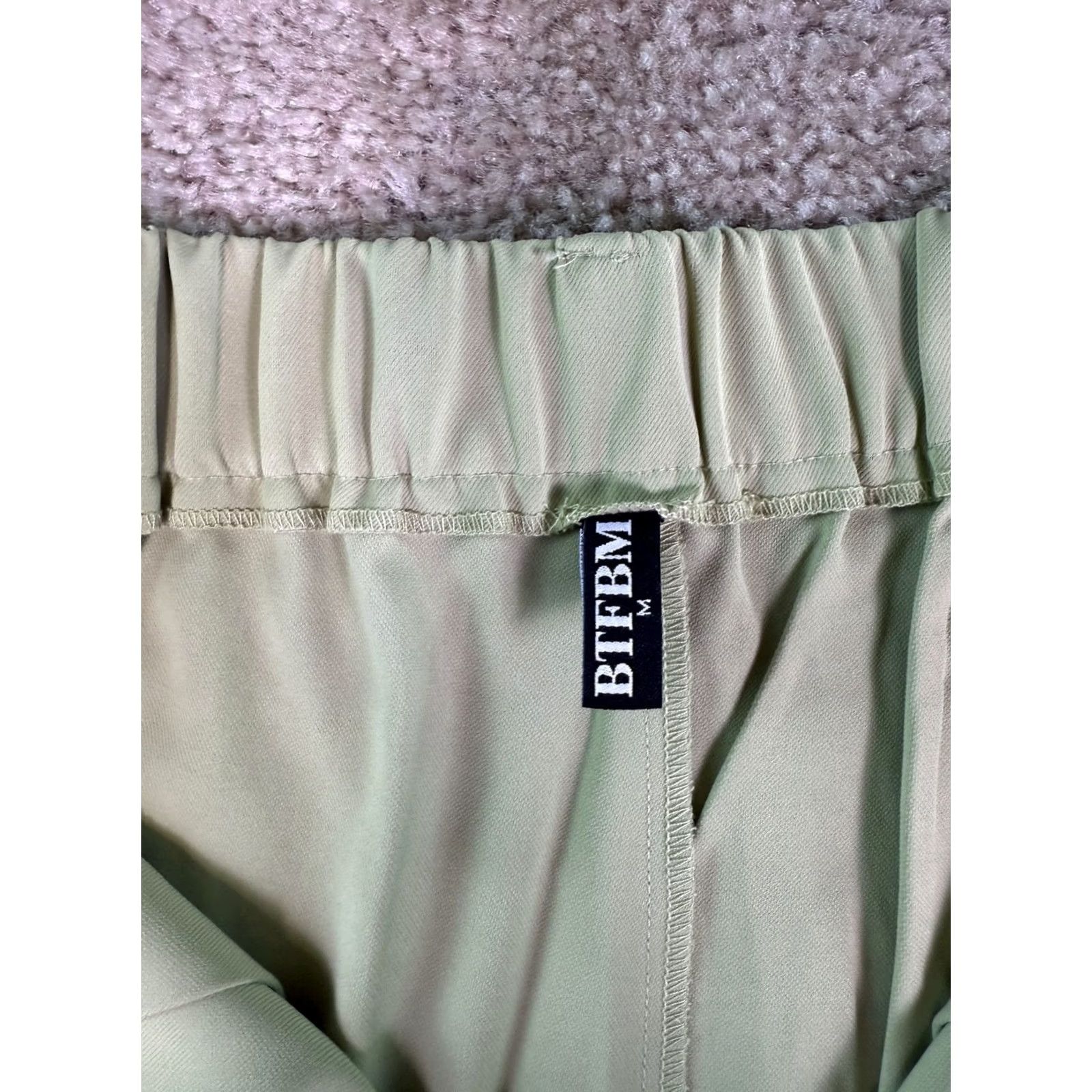 Vintage BTFBM Wide Leg Pants Green Size M Palazzo Smocked High Waist Pleated Size 32" / US 10 / IT 46 - 6 Thumbnail