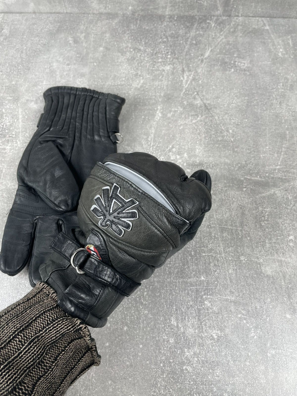 Genuine Leather × Vintage Awesome Vintage Racing Y2K Moto Biker Gloves Size ONE SIZE - 5 Thumbnail