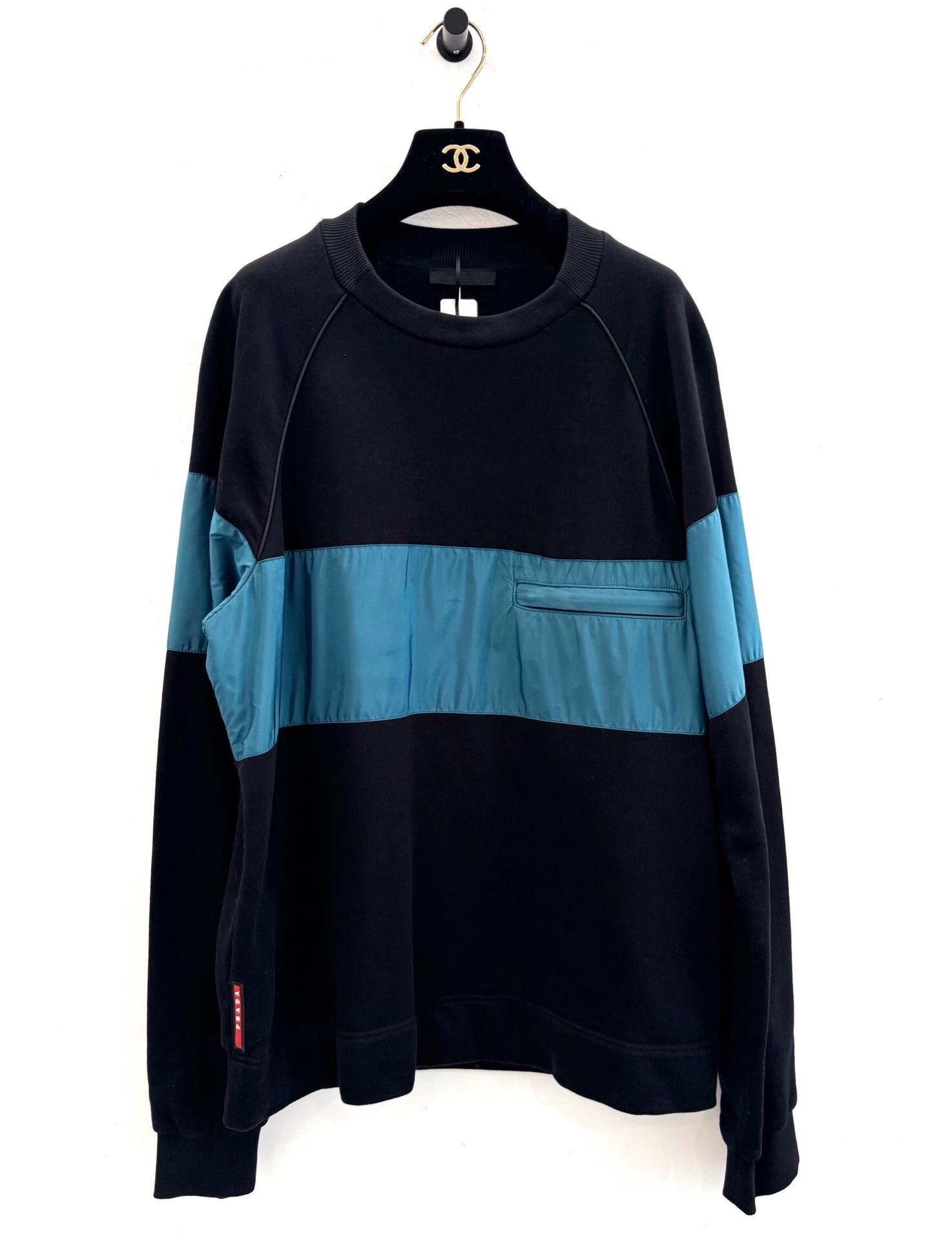 Prada Prada Men's Black and Blue Two-Tone Long-Sleeve Sweatshirt Size US L / EU 52-54 / 3 - 1 Thumbnail
