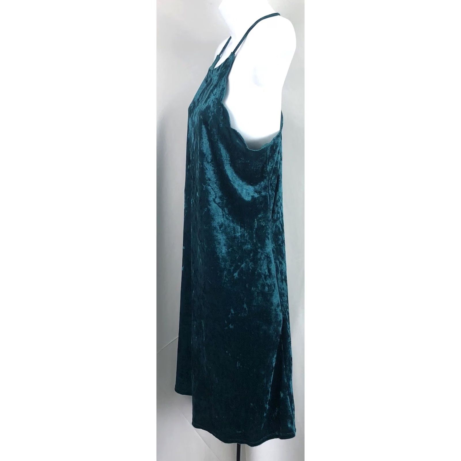 Vintage VINTAGE BCX Dress Velour Halter Sleevless M Green Scallop Trim 90s Y2K Fairy Clubwear Womens Size M / US 6-8 / IT 42-44 - 2 Thumbnail