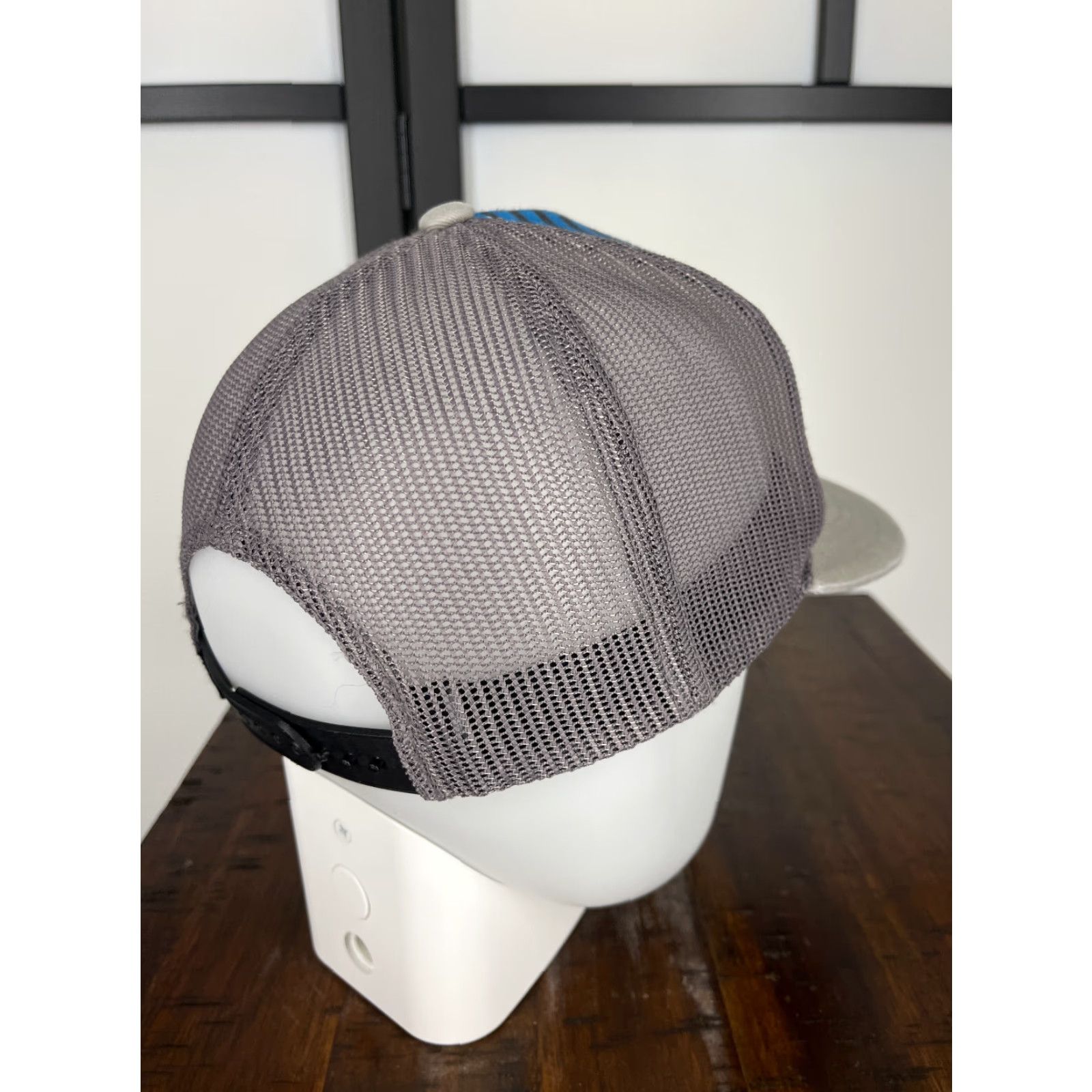 Hurley Hurley Hat Cap Slouch Trucker Adult One Size Blue Gray Stripe Nylon Polyester Adj Adjustable Mens Sports Beach Style 90s? Size ONE SIZE - 7 Thumbnail