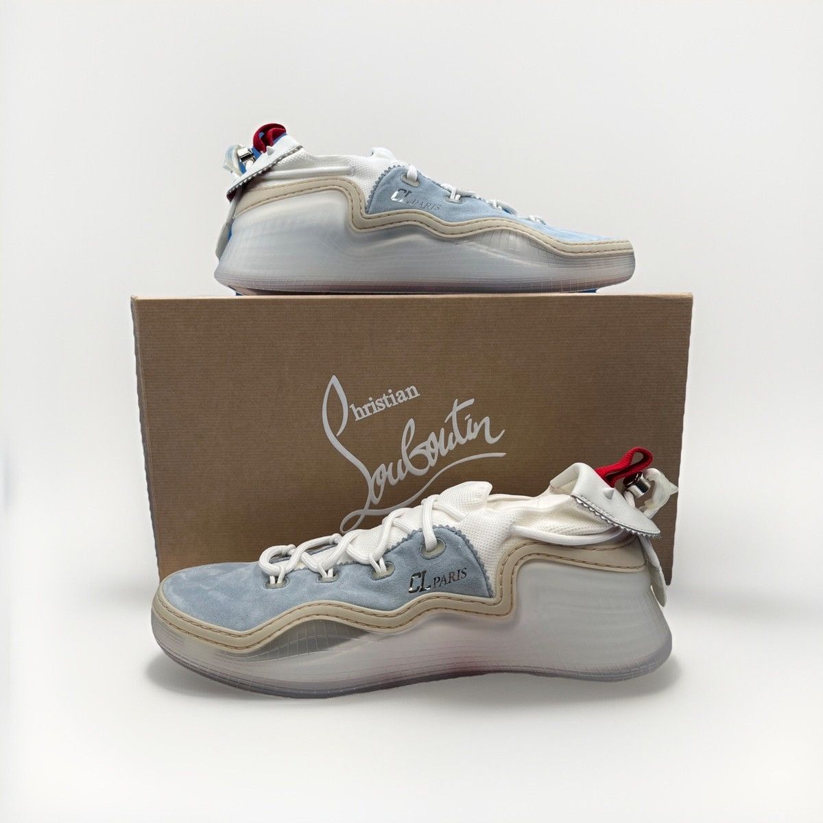 Christian Louboutin Arpoador Flat Zinc/Bianco Mens 8.5 US