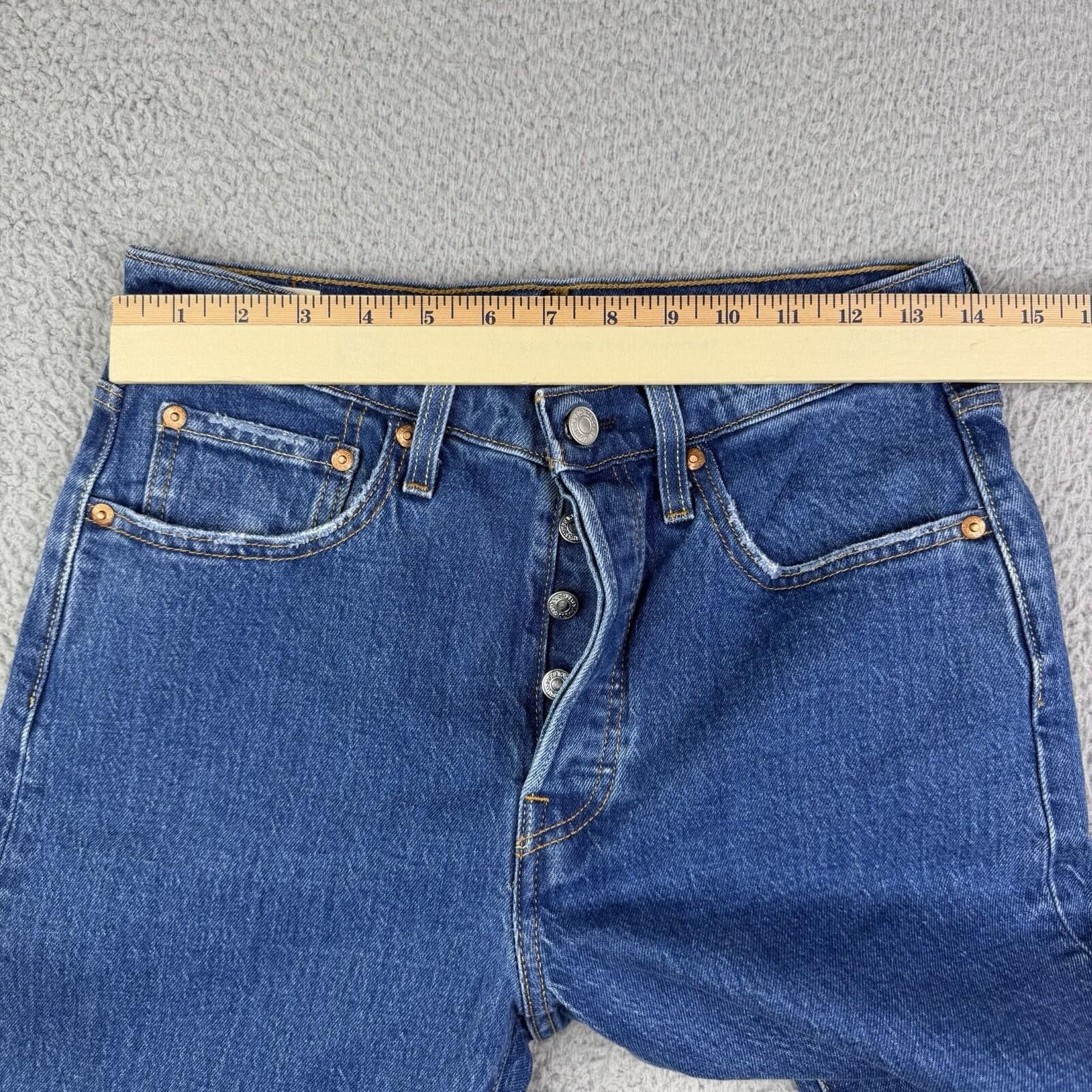 Levi's Levis 501 S Skinny Button Fly Raw Hem Jeans Women's 28x28 Size 28" / US 6 / IT 42 - 5 Thumbnail