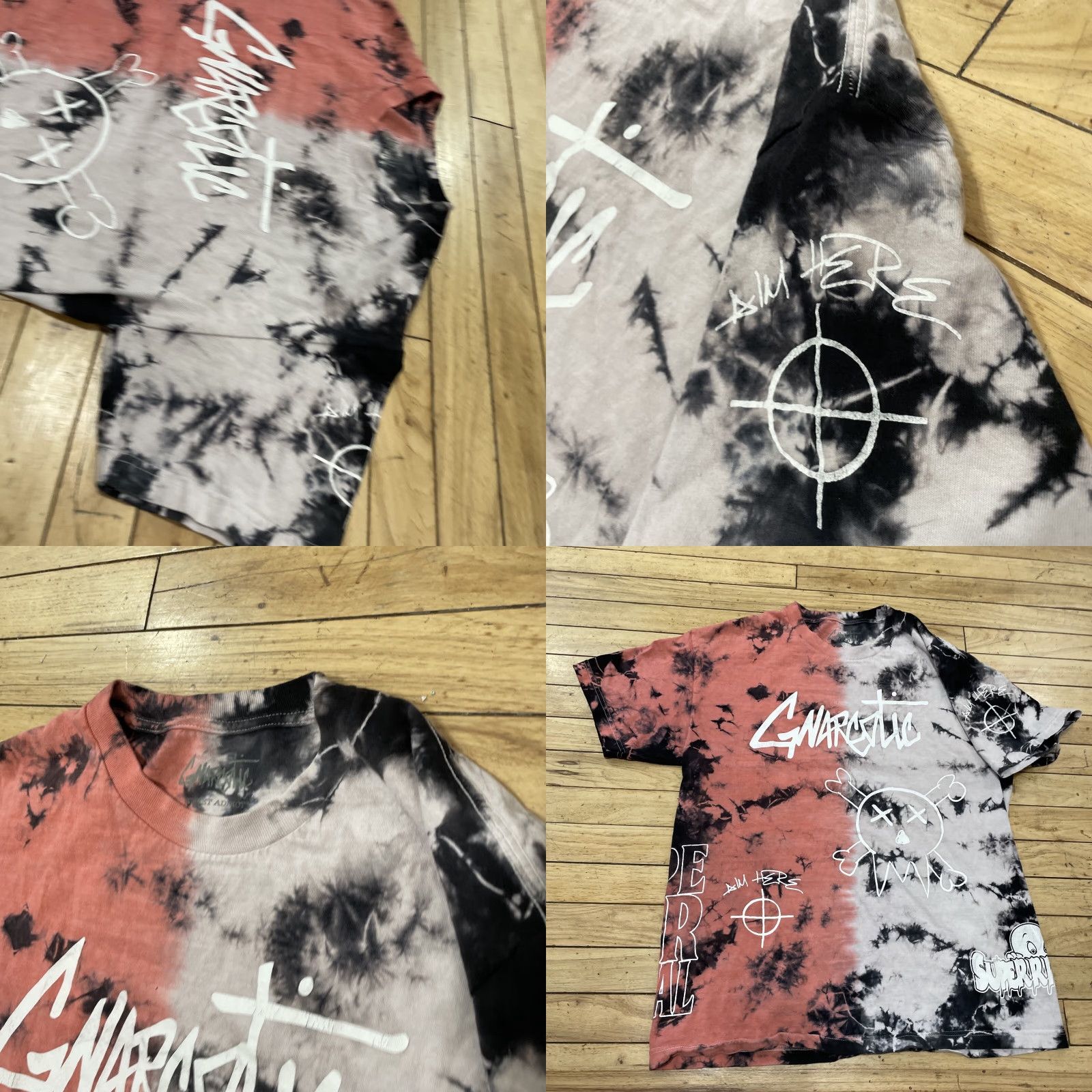 Pinko GNARCOTIC Street Addict Mens L Black Pink Tie Gye Graphic 2side HipHop T-Shirt Shirt Pink Black Logo Crew Neck Short Sleeve Knitرت Size US L / EU 52-54 / 3 - 10 Thumbnail