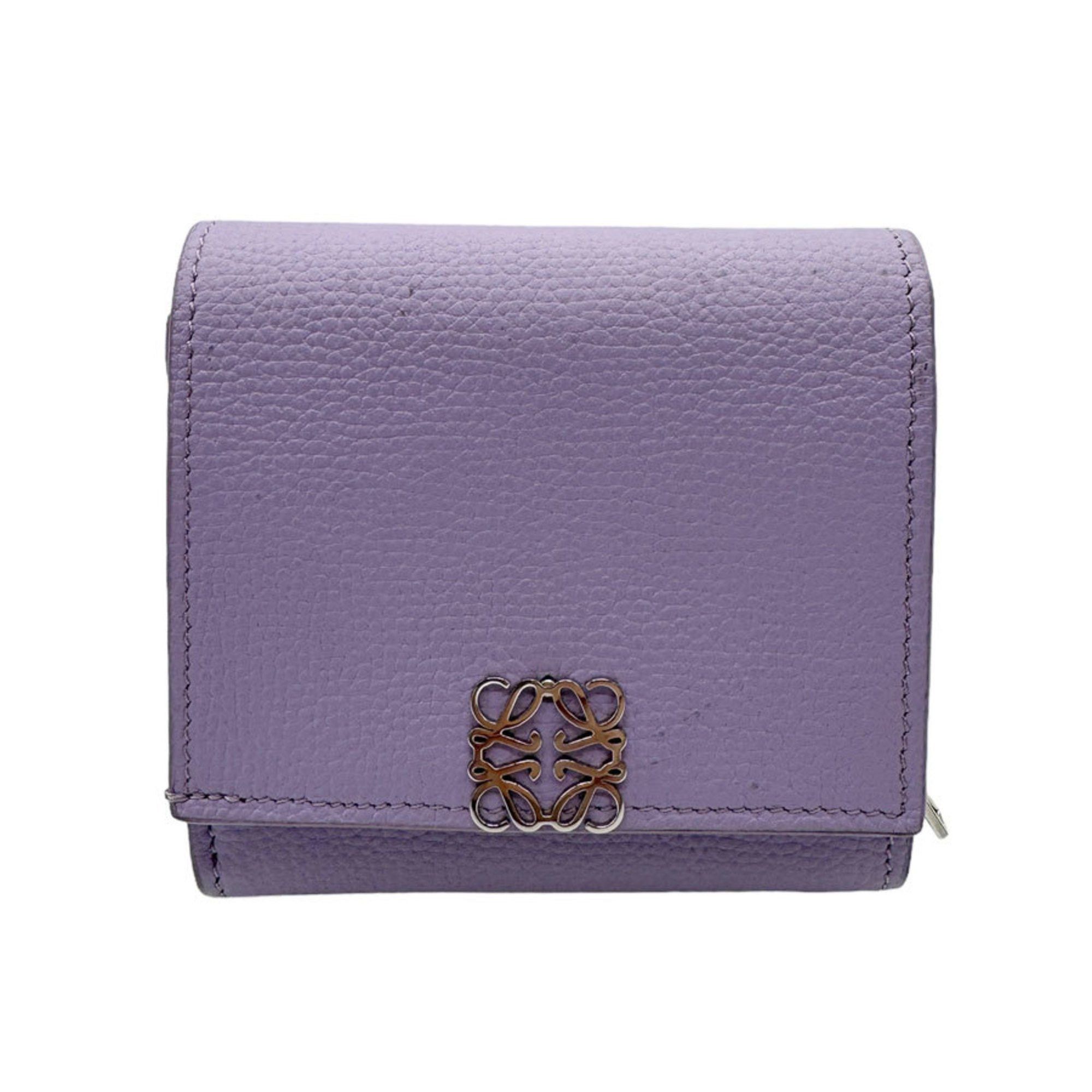 image of Loewe Bifold Wallet Anagram Leather Light Purple Women's