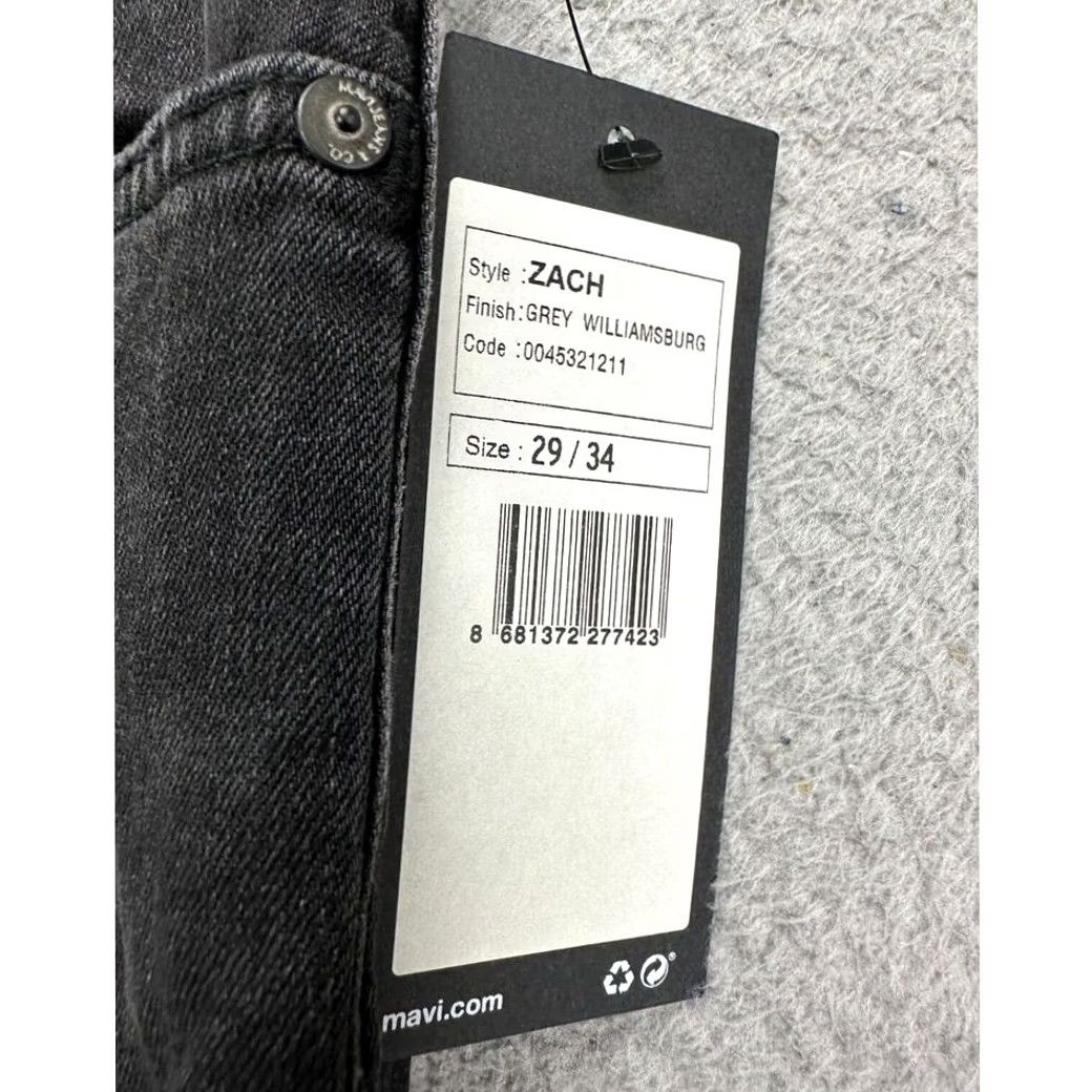 Mavi Mavi Zach Jeans Mens 29X34 Dark Grey Straight Denim Pants NEW Size US 29 - 2 Thumbnail