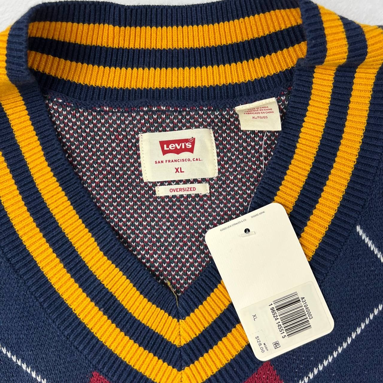 Levi's Levi's XL Retro Stay Loose Oversized V-Neck Sweater New Men Size US XL / EU 56 / 4 - 3 Thumbnail