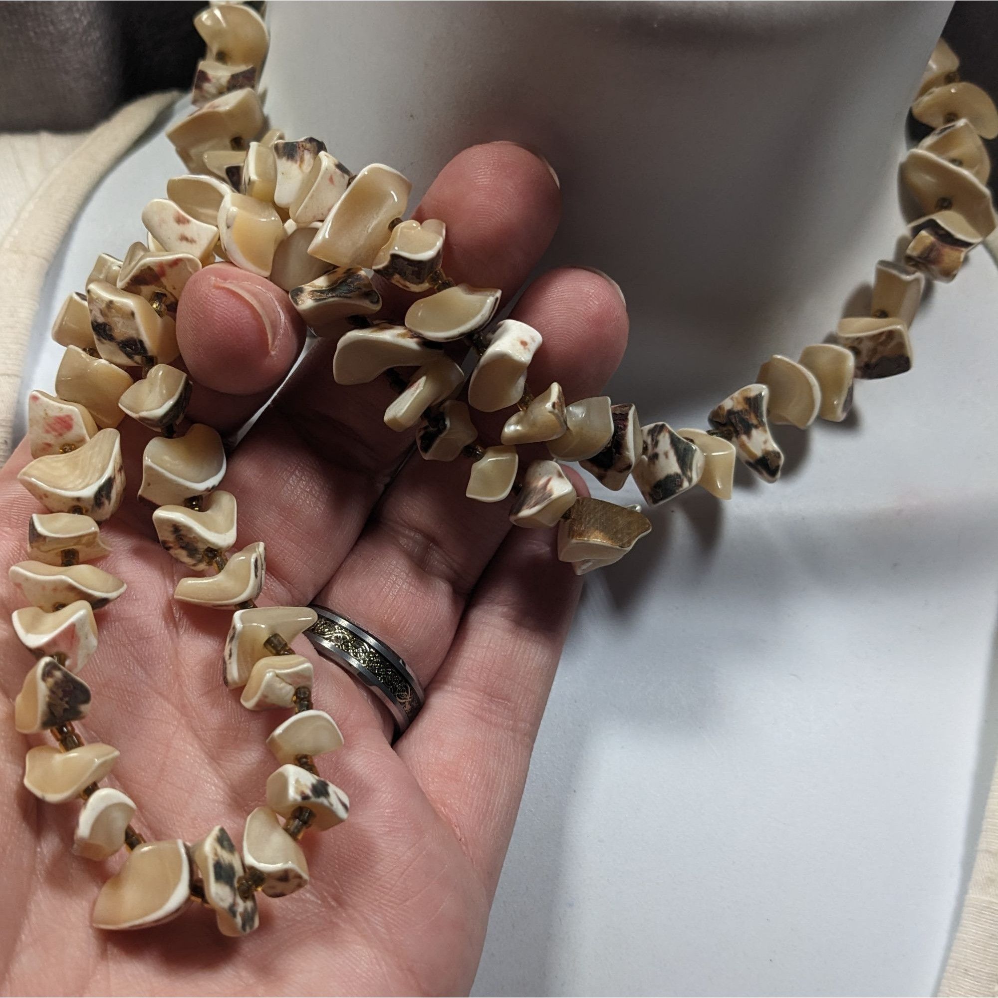 Other Vintage Tortoise Shell Agate Beaded Necklace Size ONE SIZE - 5 Thumbnail