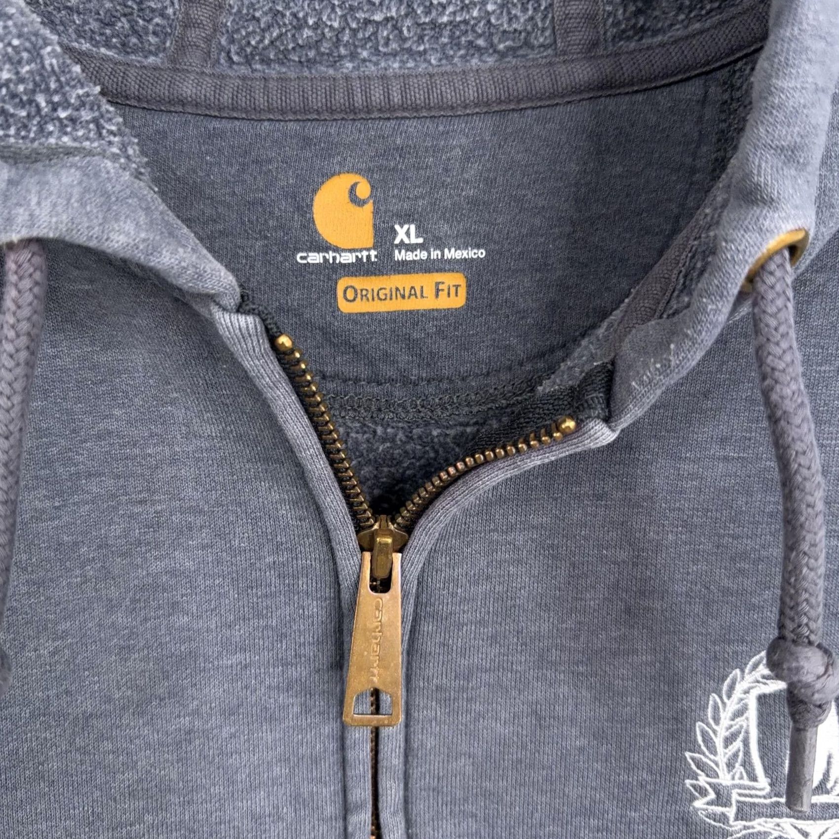 Carhartt Carhartt Hoodie Mens XL Gray Full Zip Fleece Lined Livonia Public Schools Logo Size US XL / EU 56 / 4 - 6 Thumbnail