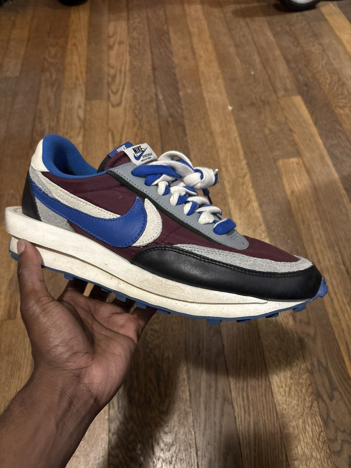 Nike × Sacai × Undercover NIKE SACAI x UNDERCOVER LDWaffle “Night Maroon Team Royal” Size US 10 / EU 43 - 1 Thumbnail