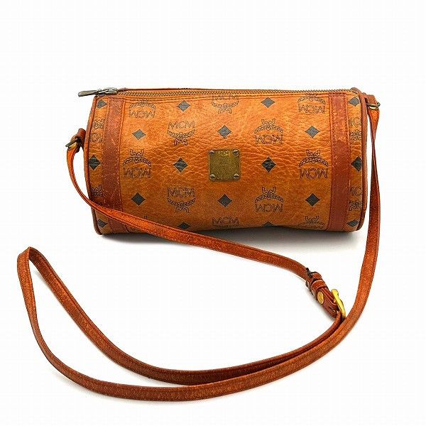 MCM MCM MCM Visetos Camel Leather Shoulder Bag Leather Crossbody Bag in Good Condition Size ONE SIZE - 1 Thumbnail