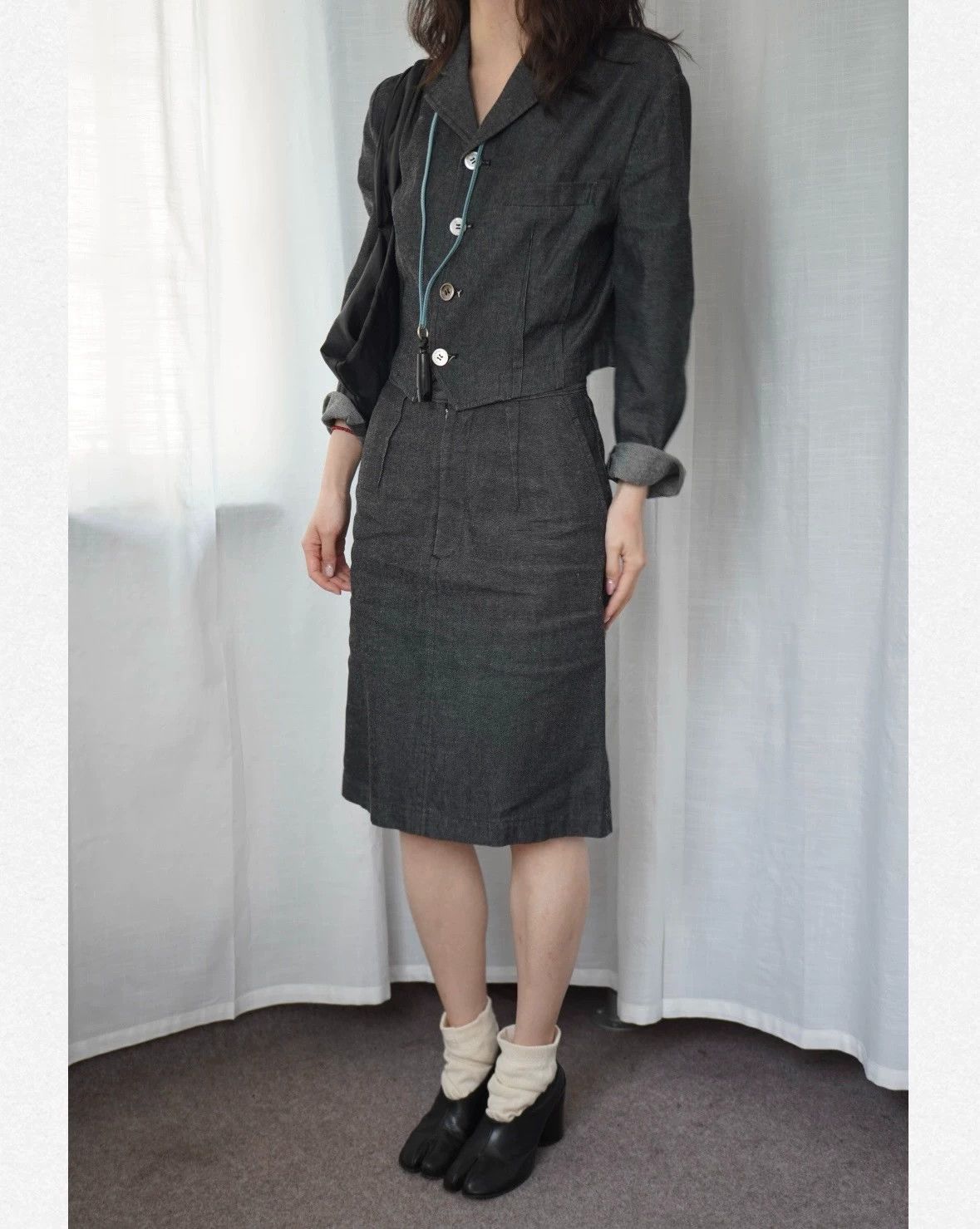 Comme des Garcons COMME des GARÇONS 1991SS Tricot Denim Tailored Set SM Size S / US 4 / IT 40 - 2 Thumbnail
