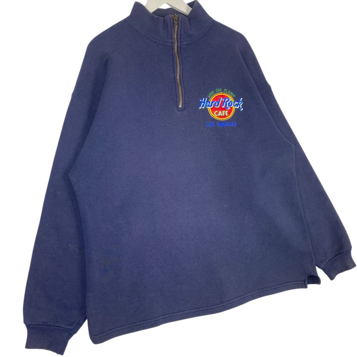 Hard Rock Cafe Vintage Hard Rock Quater Zip Navy Blue Pullover Jumper SizeS Size US S / EU 44-46 / 1 - 3 Thumbnail