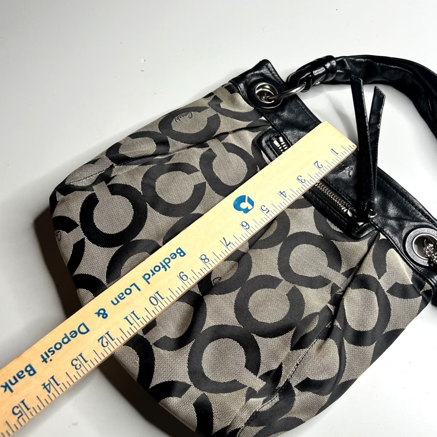 Coach Coach Signature Canvas Leather Hobo Shoulder Bag Black Gray L0893-13420 Size ONE SIZE - 2 Thumbnail