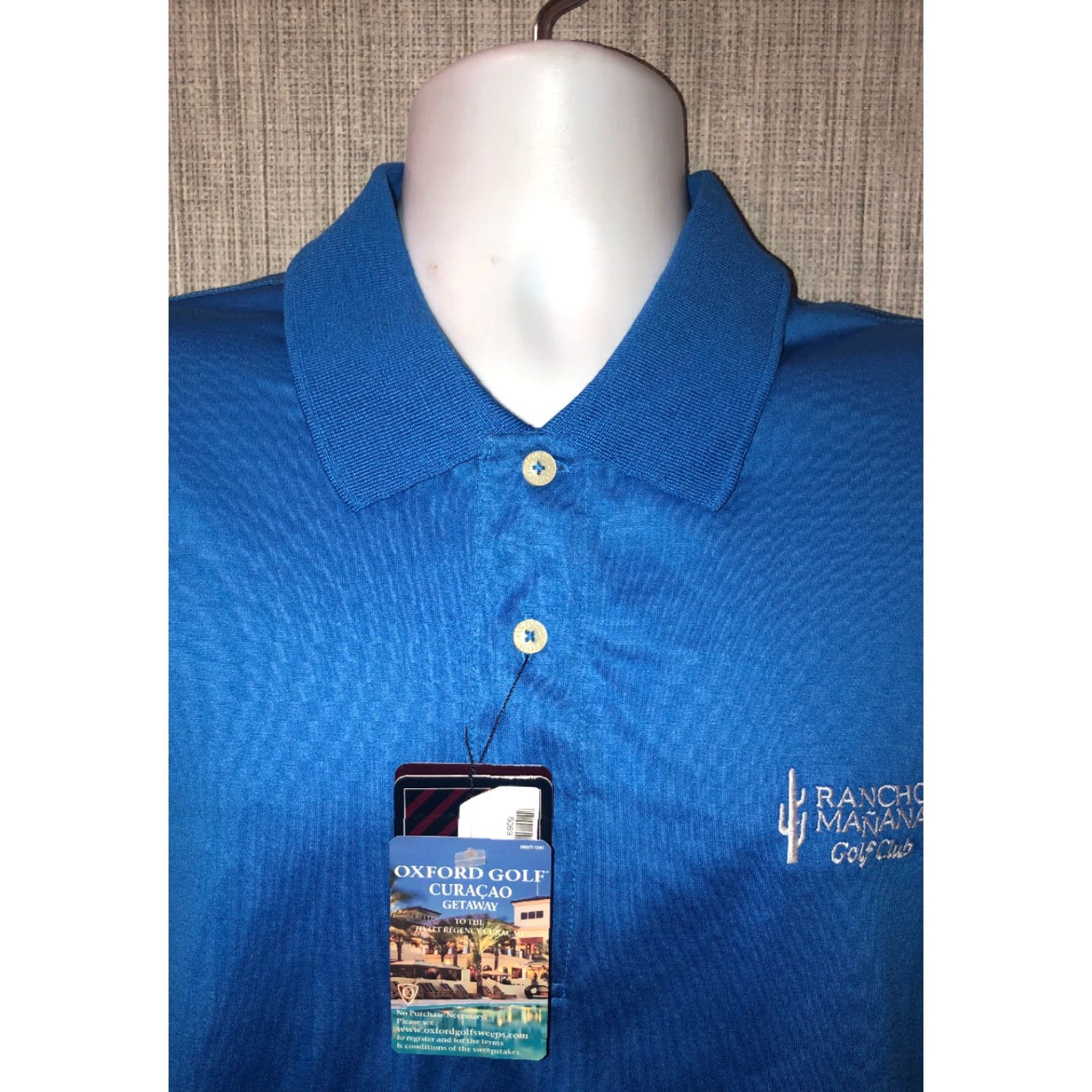 Vintage Oxford Golf Polo Shirt Men L Blue Techno Dry Short Sleeve Golf Casual NEW Size US L / EU 52-54 / 3 - 3 Thumbnail