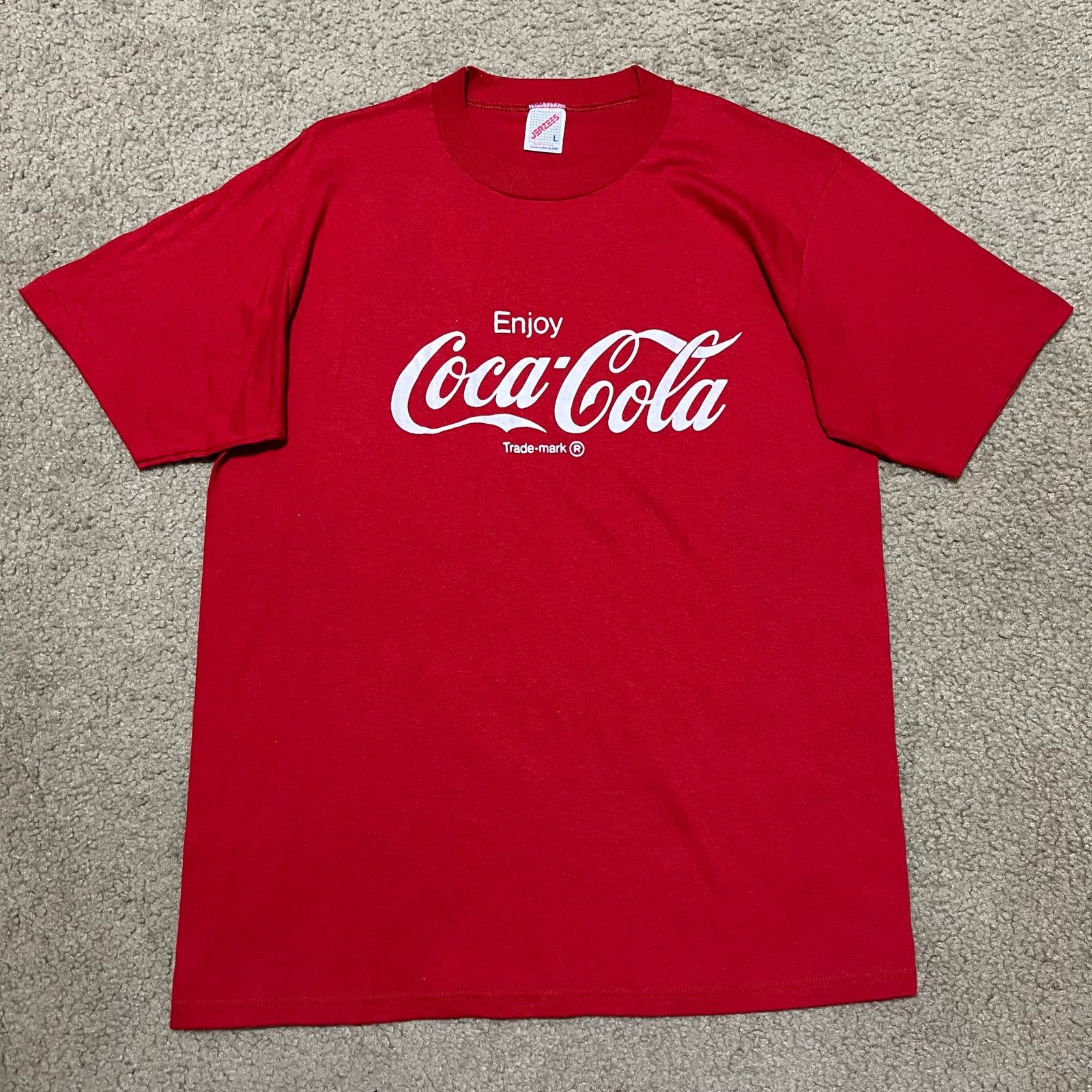 Jerzees Vintage 90s Coca Cola Promo Red Graphic Shirt Large Size US L / EU 52-54 / 3 - 1 Thumbnail