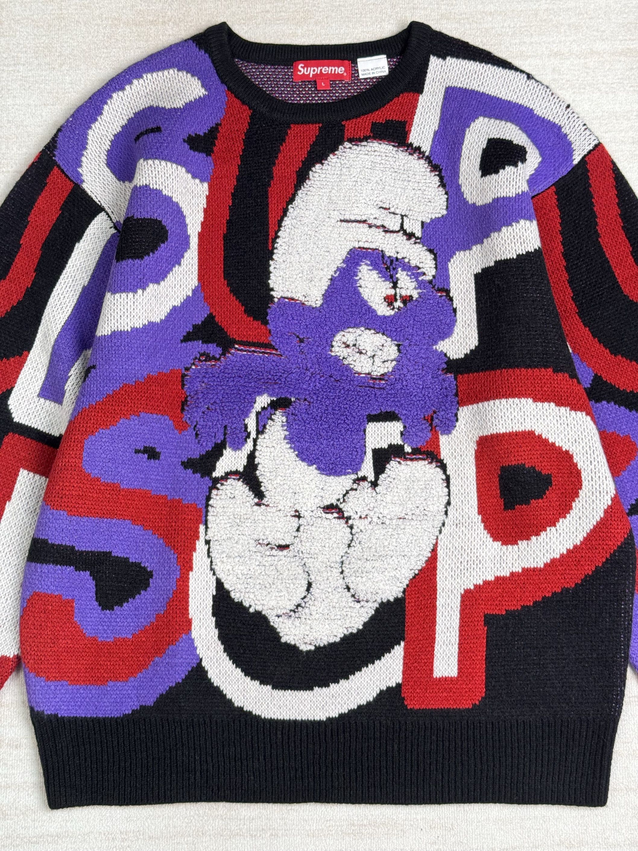 Supreme RARE SAMPLE* SUPREME®/SMURFS™ SWEATER SIZE L | Grailed