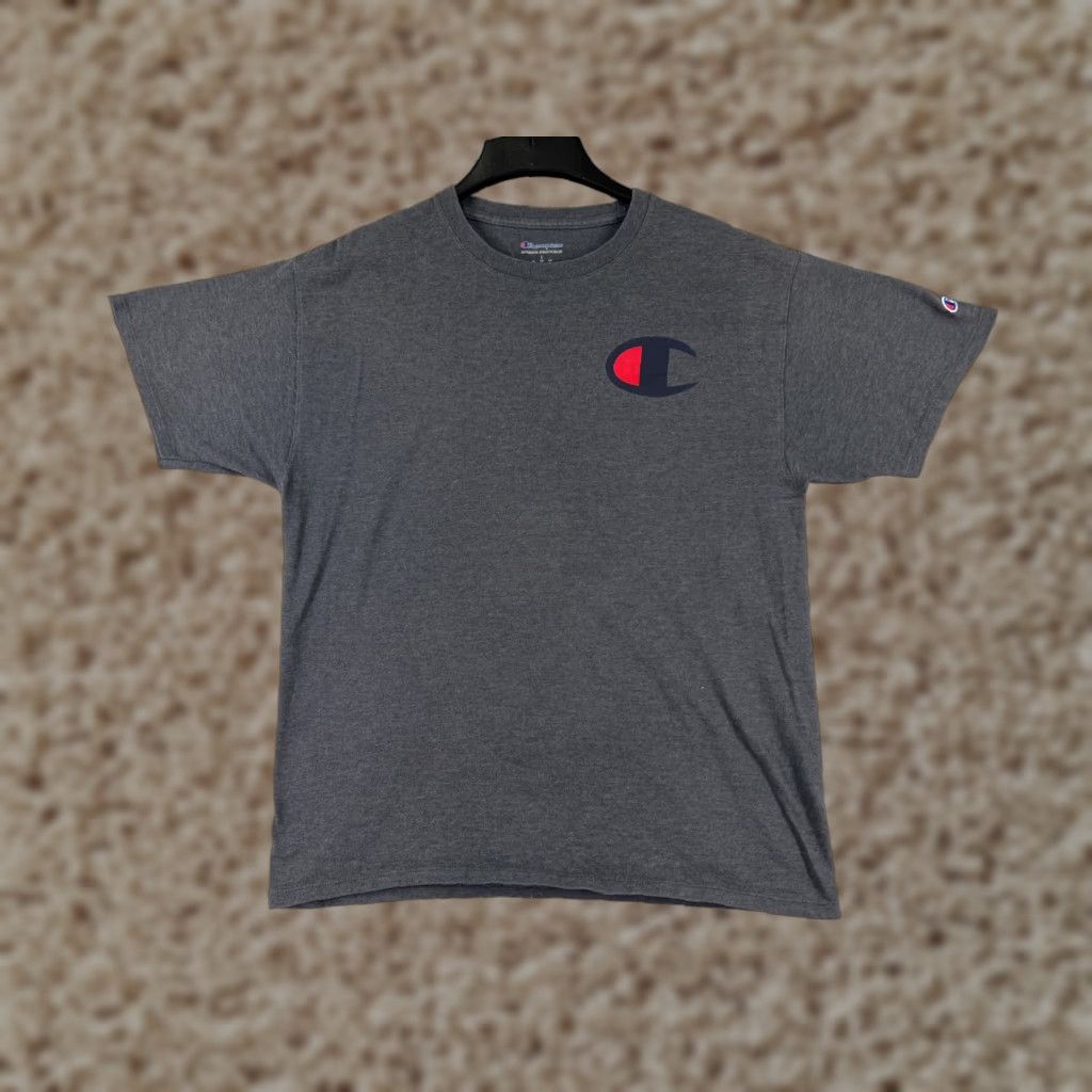 Champion Champion Shirt Men Large Dark Gray Crew Neck Cotton Jersey Logo T-Shirt 90s Outdoor Sports Mens Size US L / EU 52-54 / 3 - 1 Thumbnail