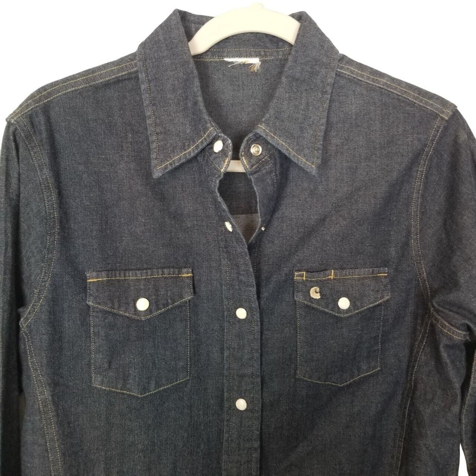 Carhartt Carhartt Womens Western Denim Shirt Snap L Cowgirl Country Size L / US 10 / IT 46 - 2 Thumbnail
