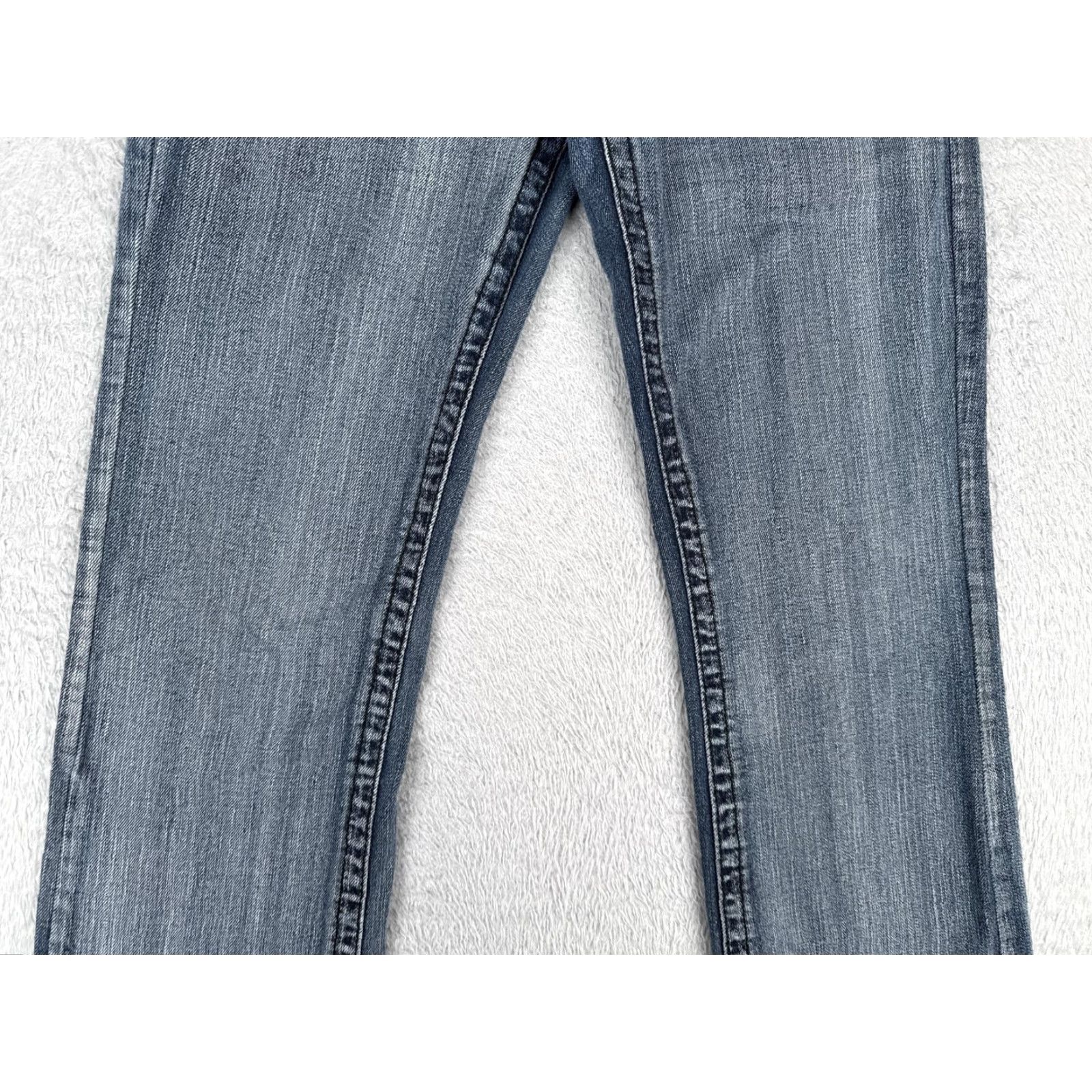 Denime Surplus Jeans Mens 30x30 Blue Denim Straight Leg Embroidered Contrast Stitch Bagged Back Pockets Size US 30 / EU 46 - 3 Thumbnail