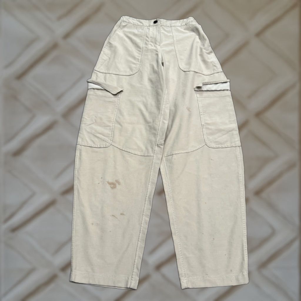 Lululemon Lululemon Lab Reykur Cargo Baggy Pants Womens 24 Tan Beige Elastic Waist Tapered Size 42" / US 20 - 1 Thumbnail