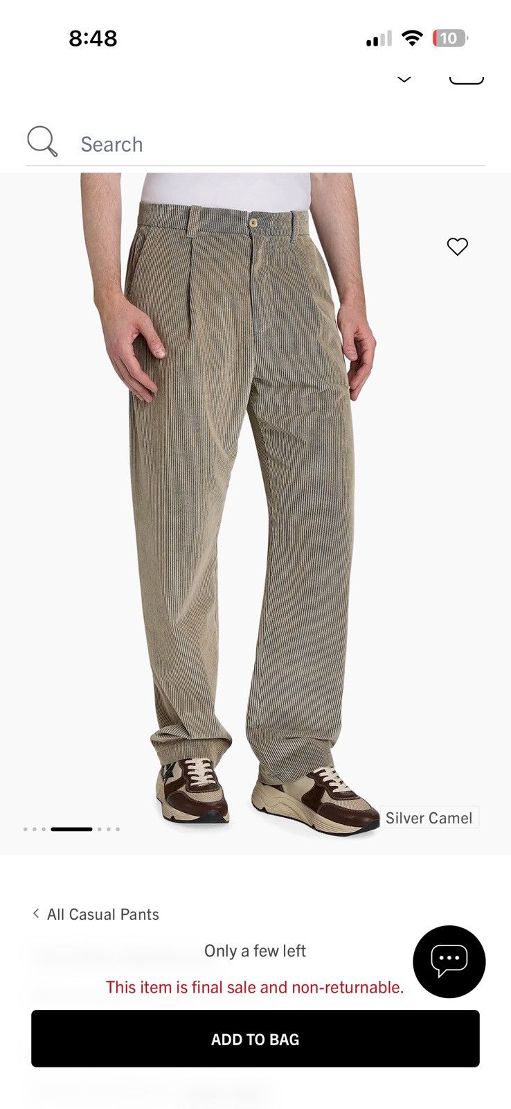 The Elder Statesman The Elder Statesman - Straight-Leg Pleated Corduroy Trousers Size US 32 / EU 48 - 2 Thumbnail