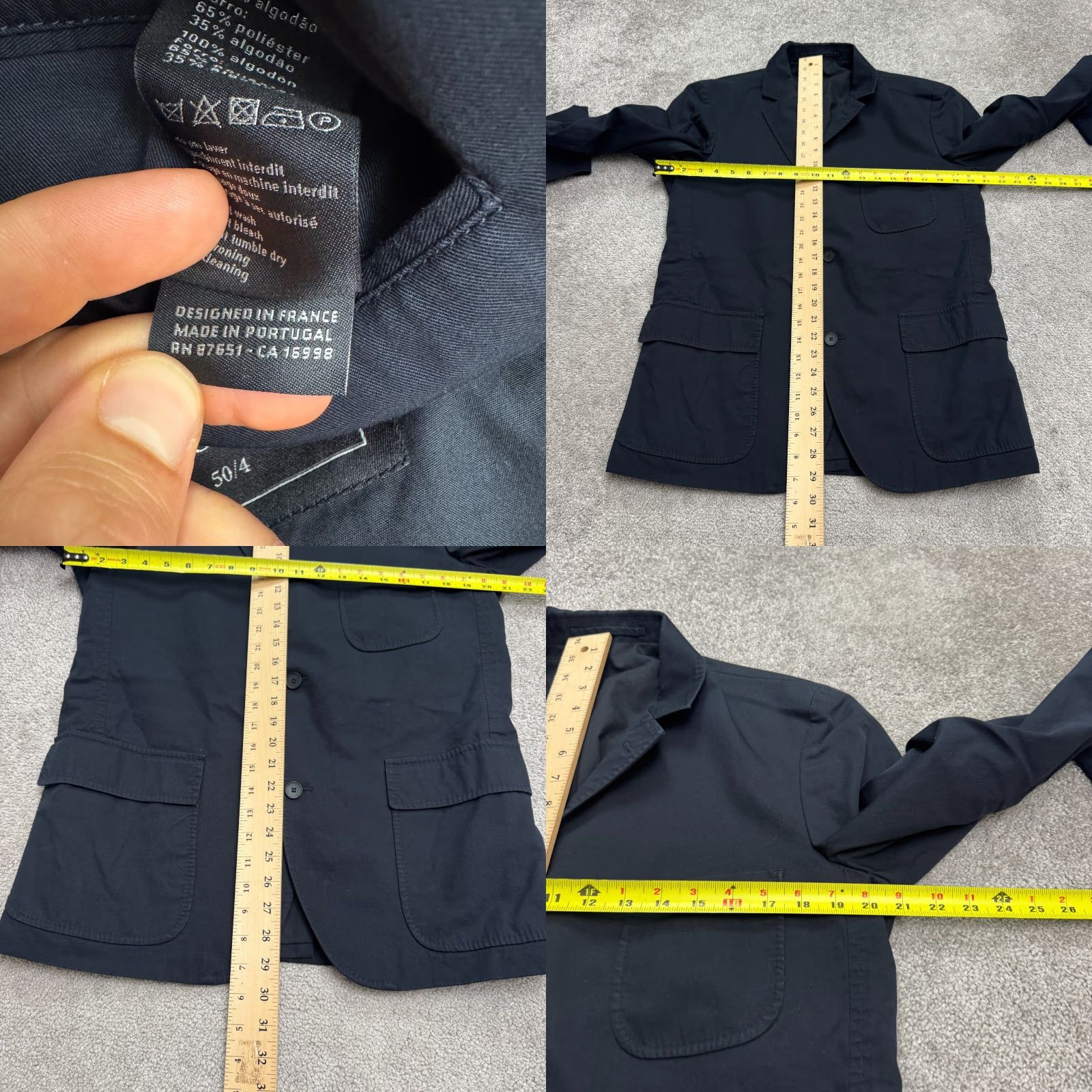 Lacoste Lacoste Sport Blazer Jacket Mens 50 Us 40R Nay Blue Cotton Notch Single Vented Size 40R - 8 Thumbnail