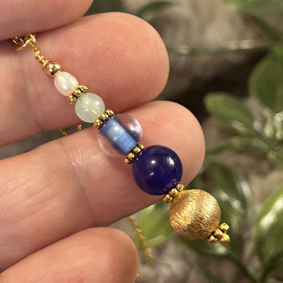 Handmade Handcrafted vintage bead drop pendant on chain necklace Size ONE SIZE - 1 Thumbnail