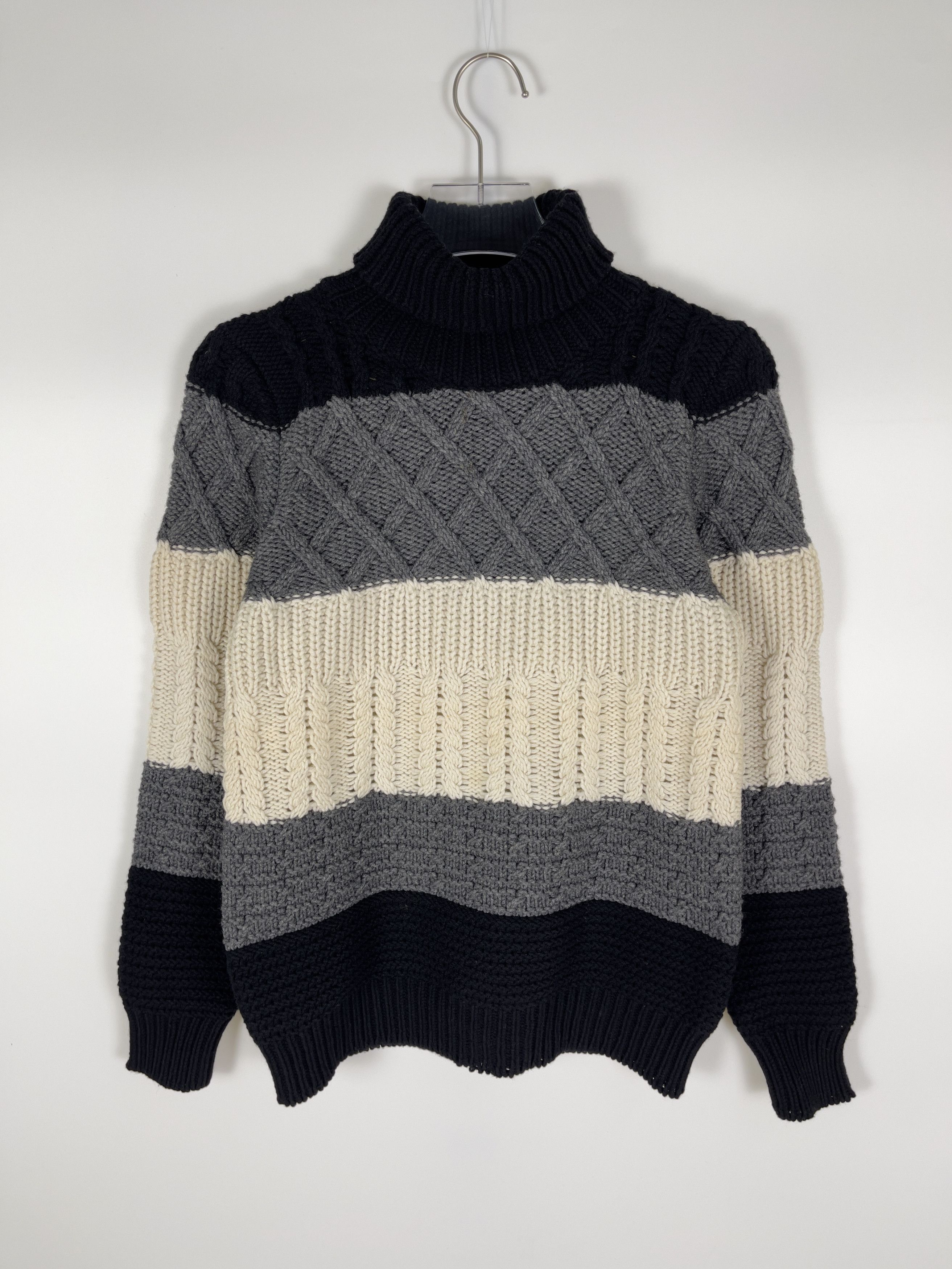 Kris Van Assche Kris Van Assche Colorblock Cable-knit Sweater Size US M / EU 48-50 / 2 - 1 Thumbnail